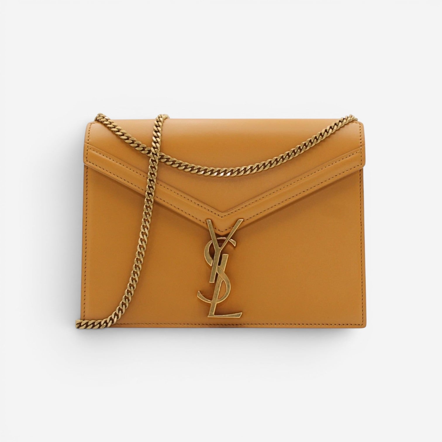 Yves Saint Laurent Cassandra Beige Leather Shoulder Bag 532750