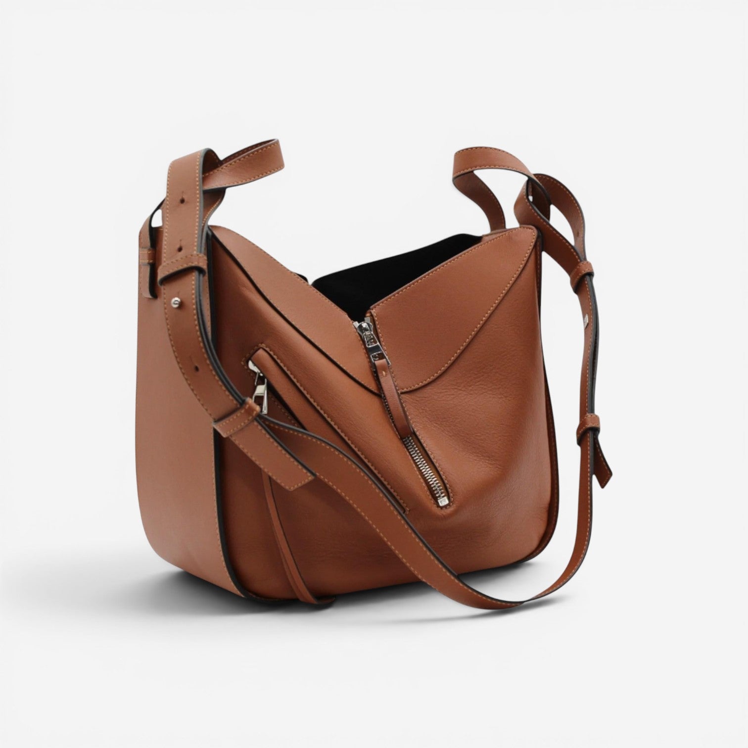 Loewe Hammock Small Brown Leather Handbag 38730S35