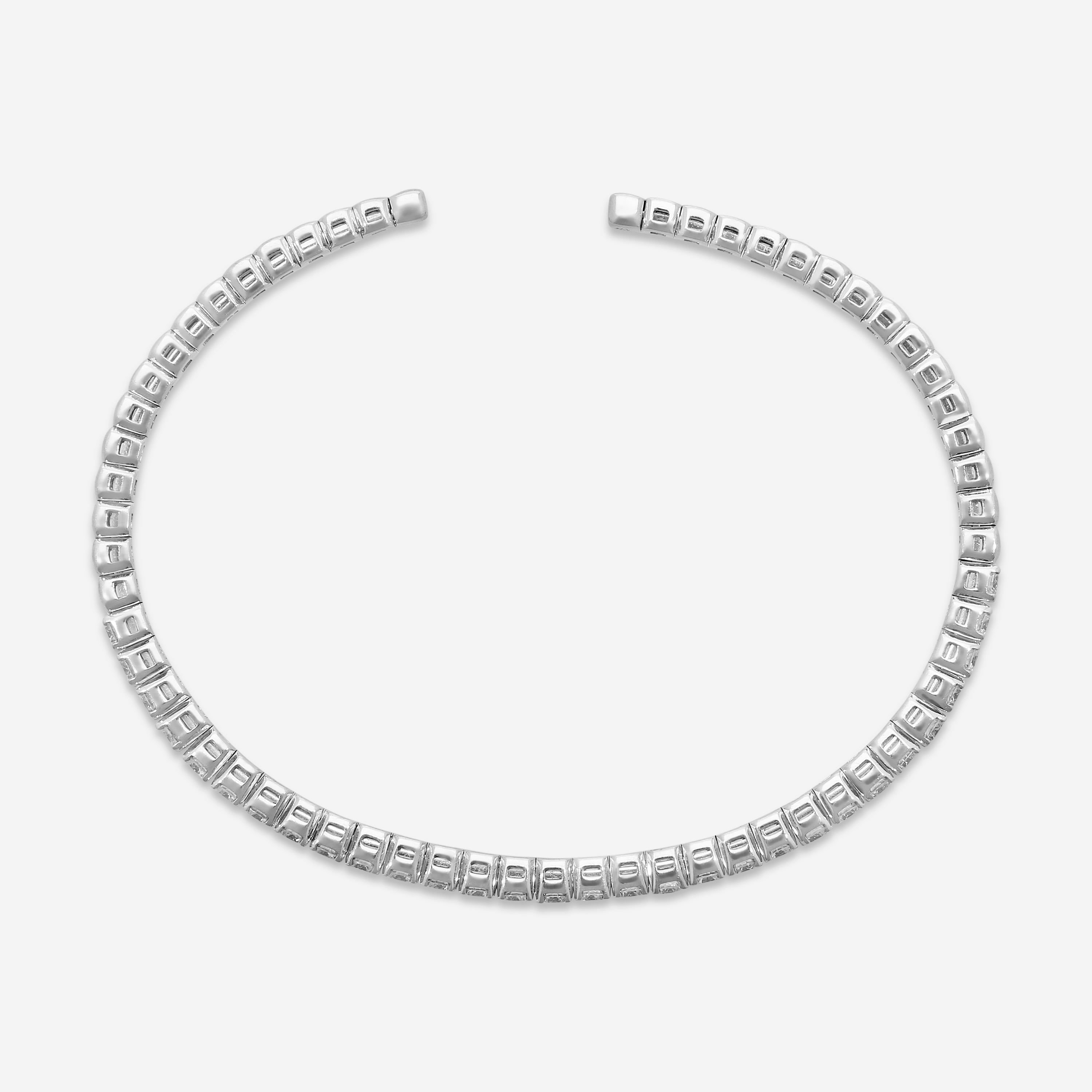 Mémoire Open Flex 18K White Gold Diamond Bangle FGFX101-18KW — view 2