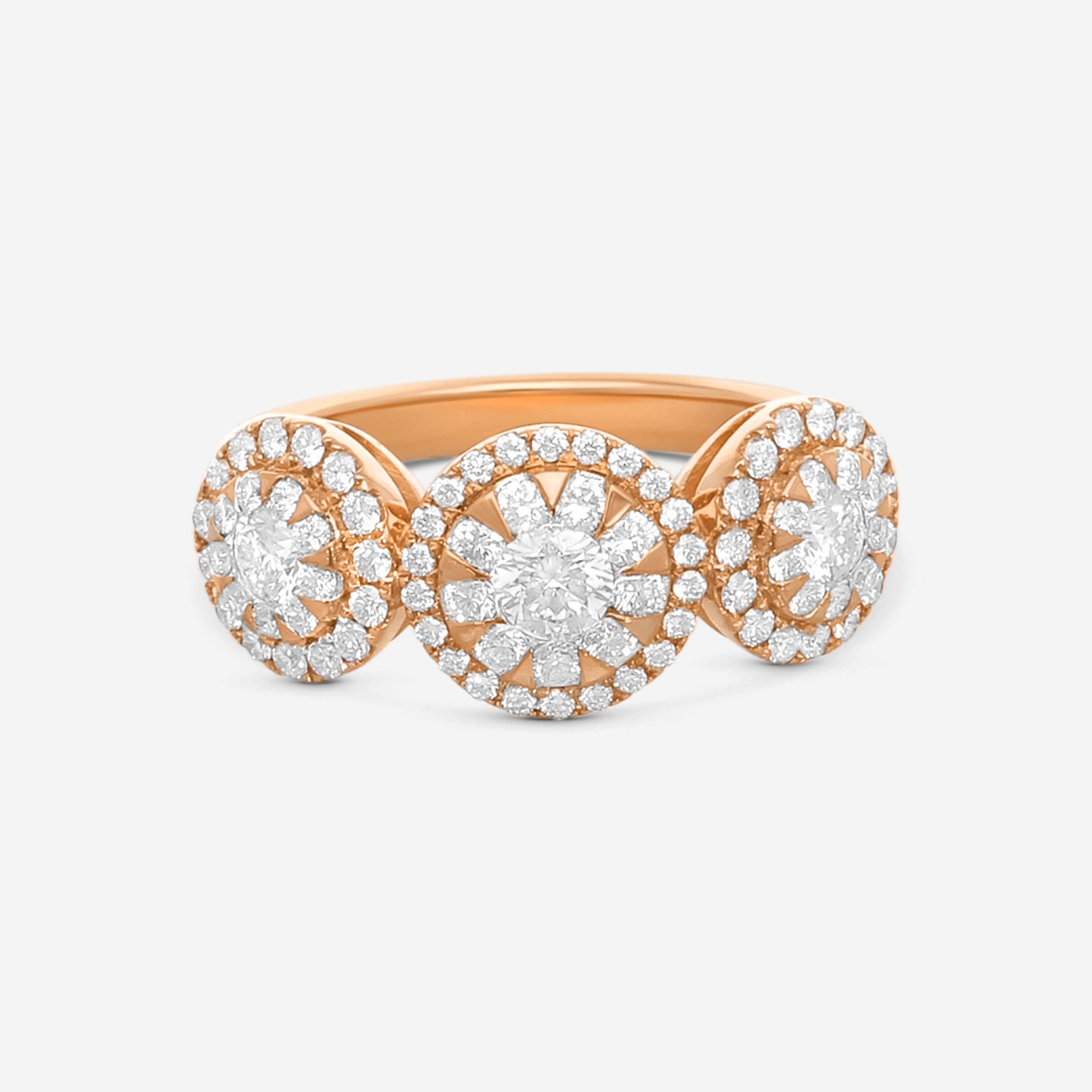 Mémoire Diamond Bouquets 18K Rose Gold Engagement Ring Sz. 6.5 MBQ05R-0100TR