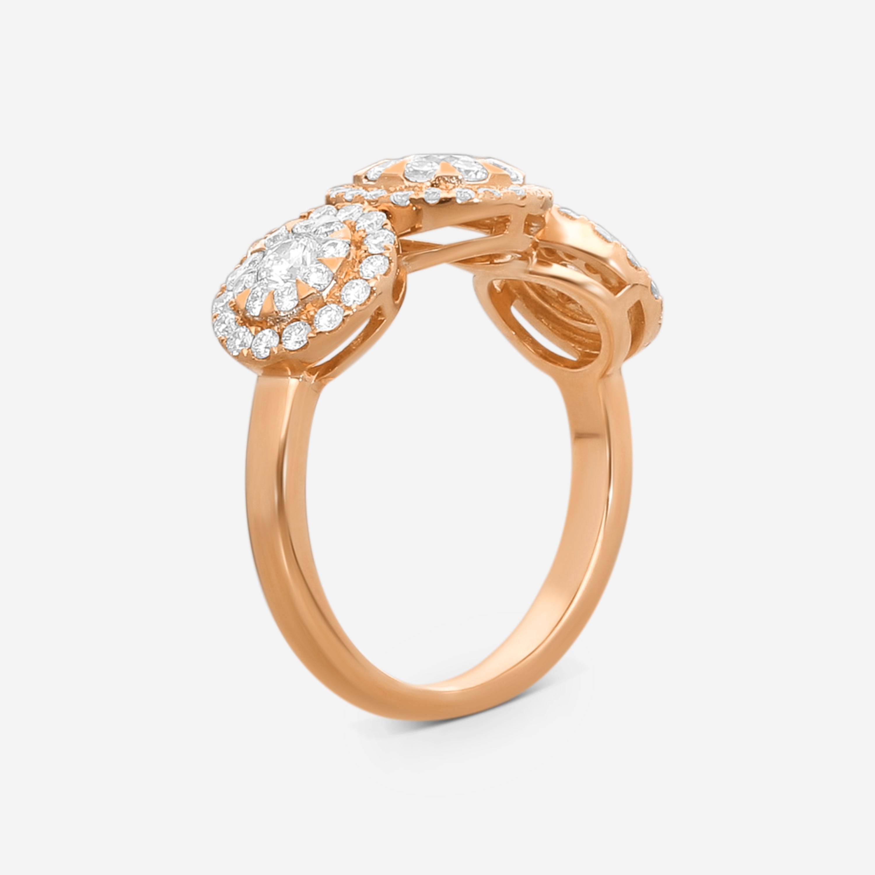 Mémoire Diamond Bouquets 18K Rose Gold Engagement Ring Sz. 6.5 MBQ05R-0100TR — view 2