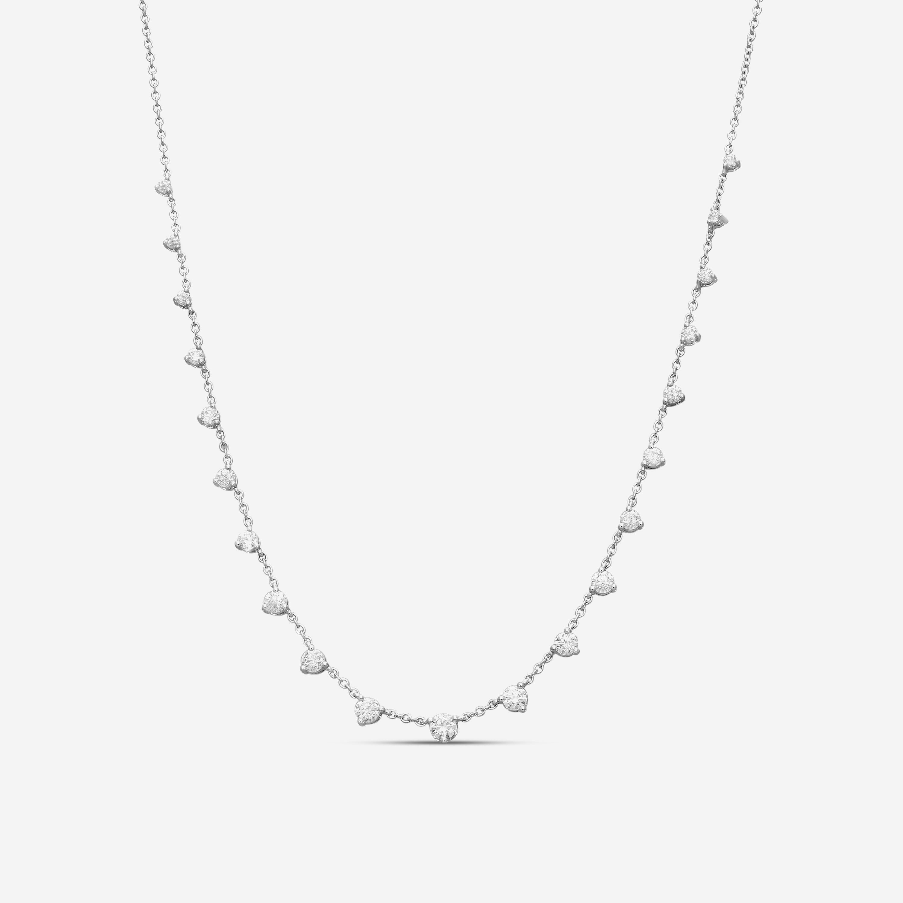 Mémoire By the Yard 18K White Gold 16-Stone Diamond Necklace FNZY130-18KW