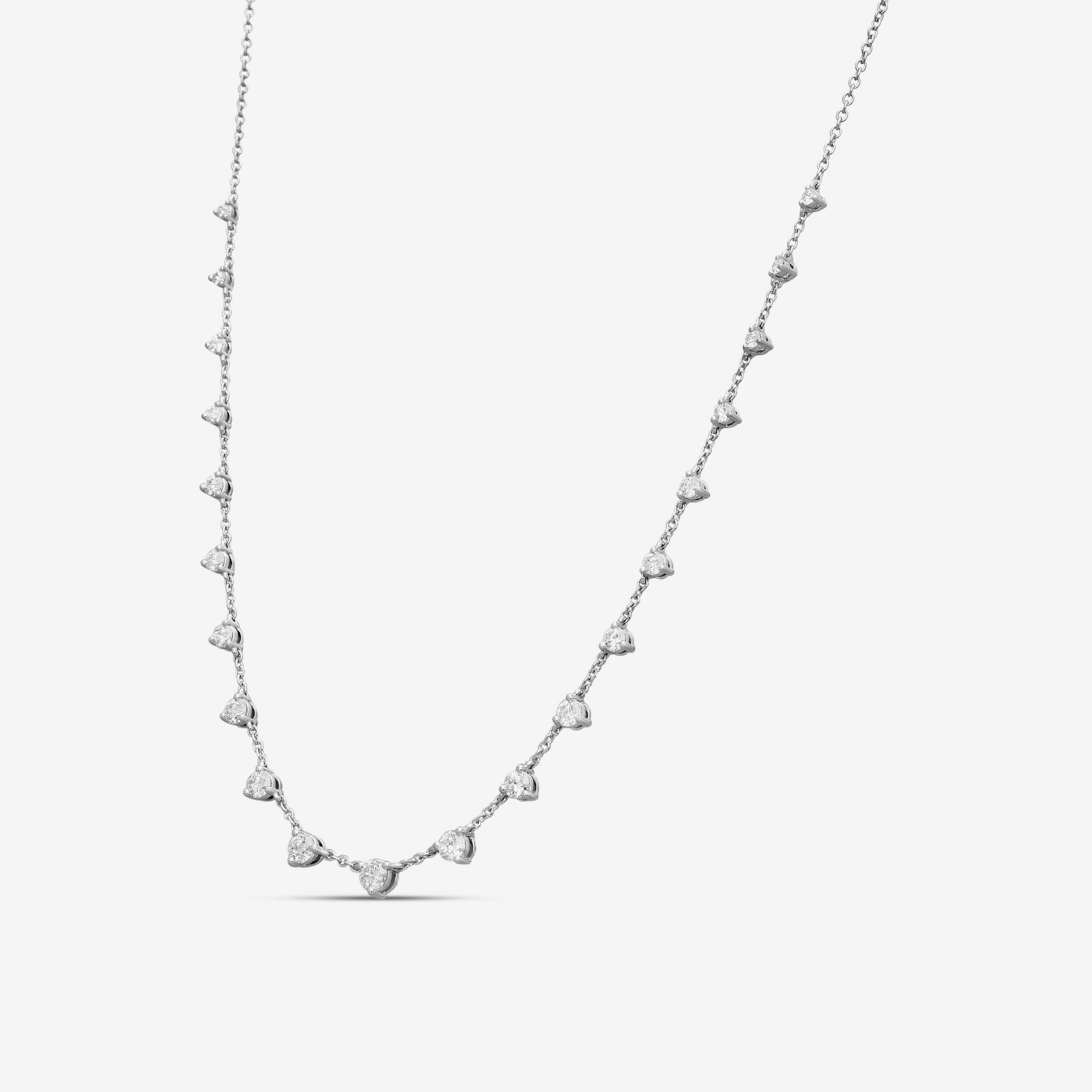 Mémoire By the Yard 18K White Gold 16-Stone Diamond Necklace FNZY130-18KW — view 2