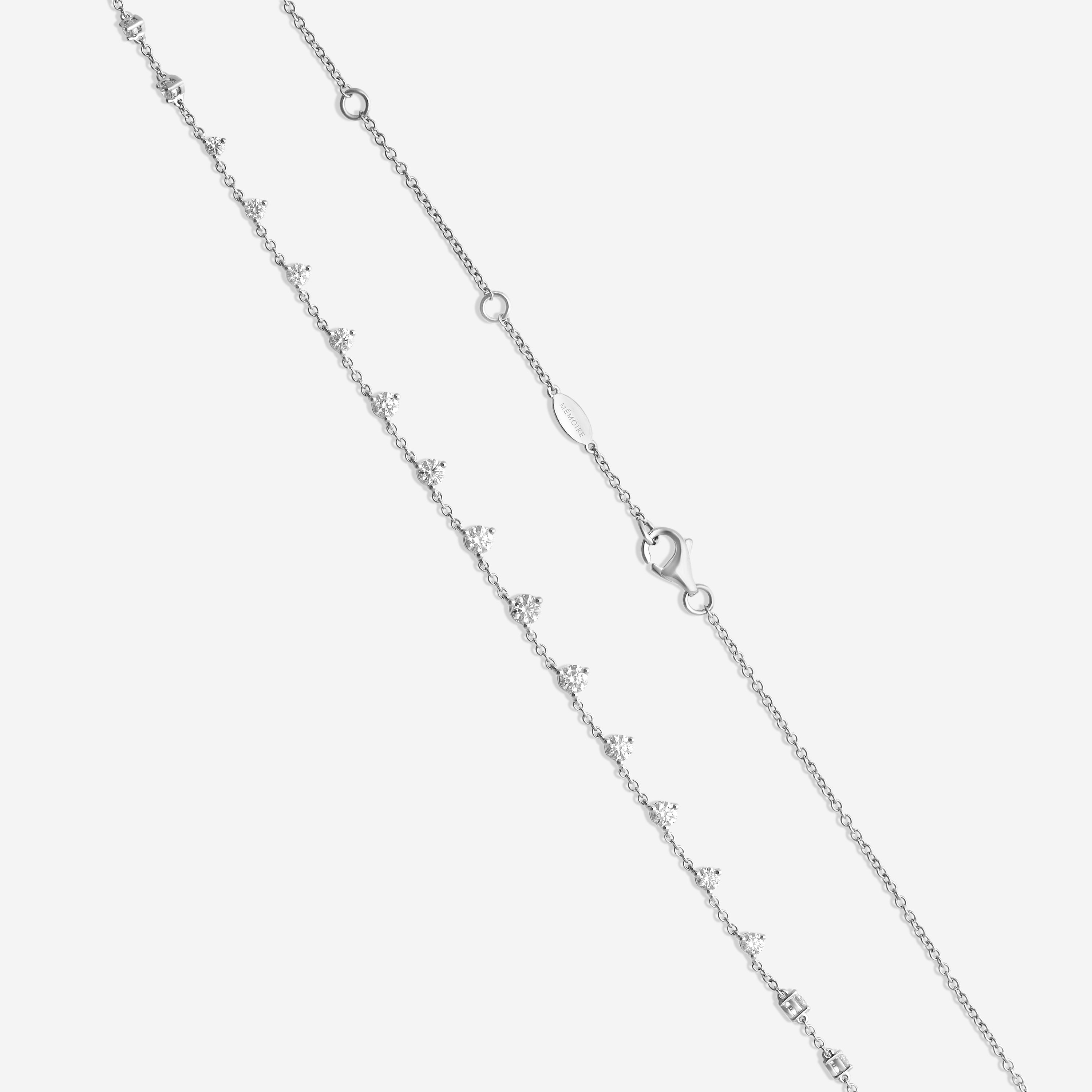 Mémoire By the Yard 18K White Gold 16-Stone Diamond Necklace FNZY130-18KW — view 3