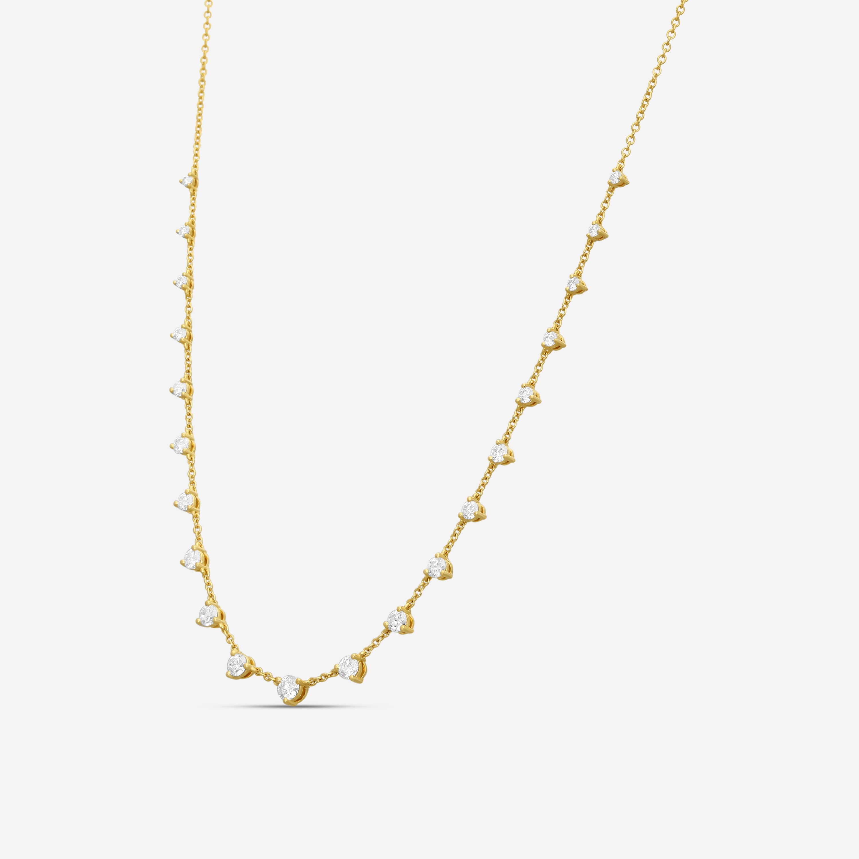 Mémoire Essentials 18K Yellow Gold 21-Stone Diamond Necklace CNDD207-YG — view 2