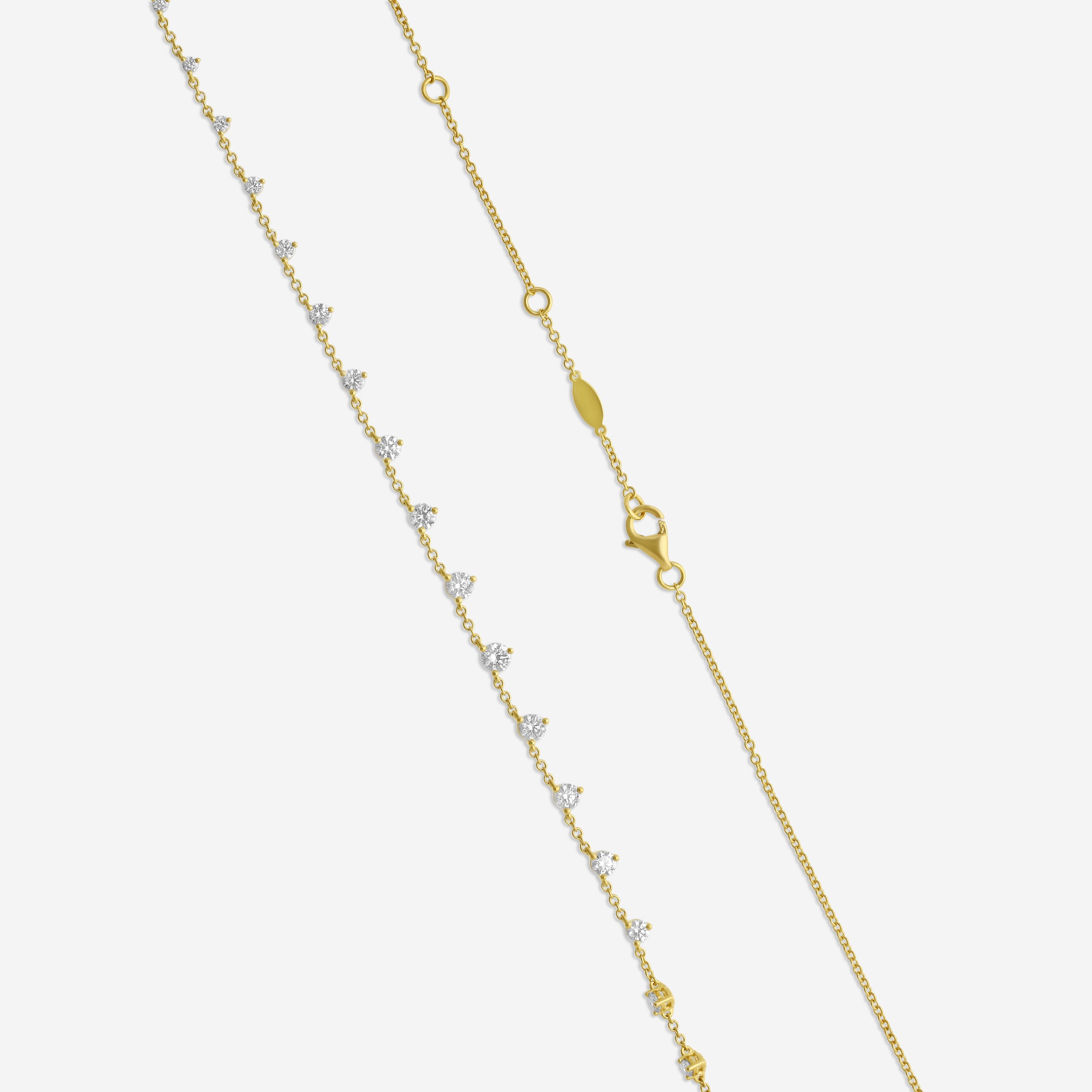 Mémoire Essentials 18K Yellow Gold 21-Stone Diamond Necklace CNDD207-YG — view 3