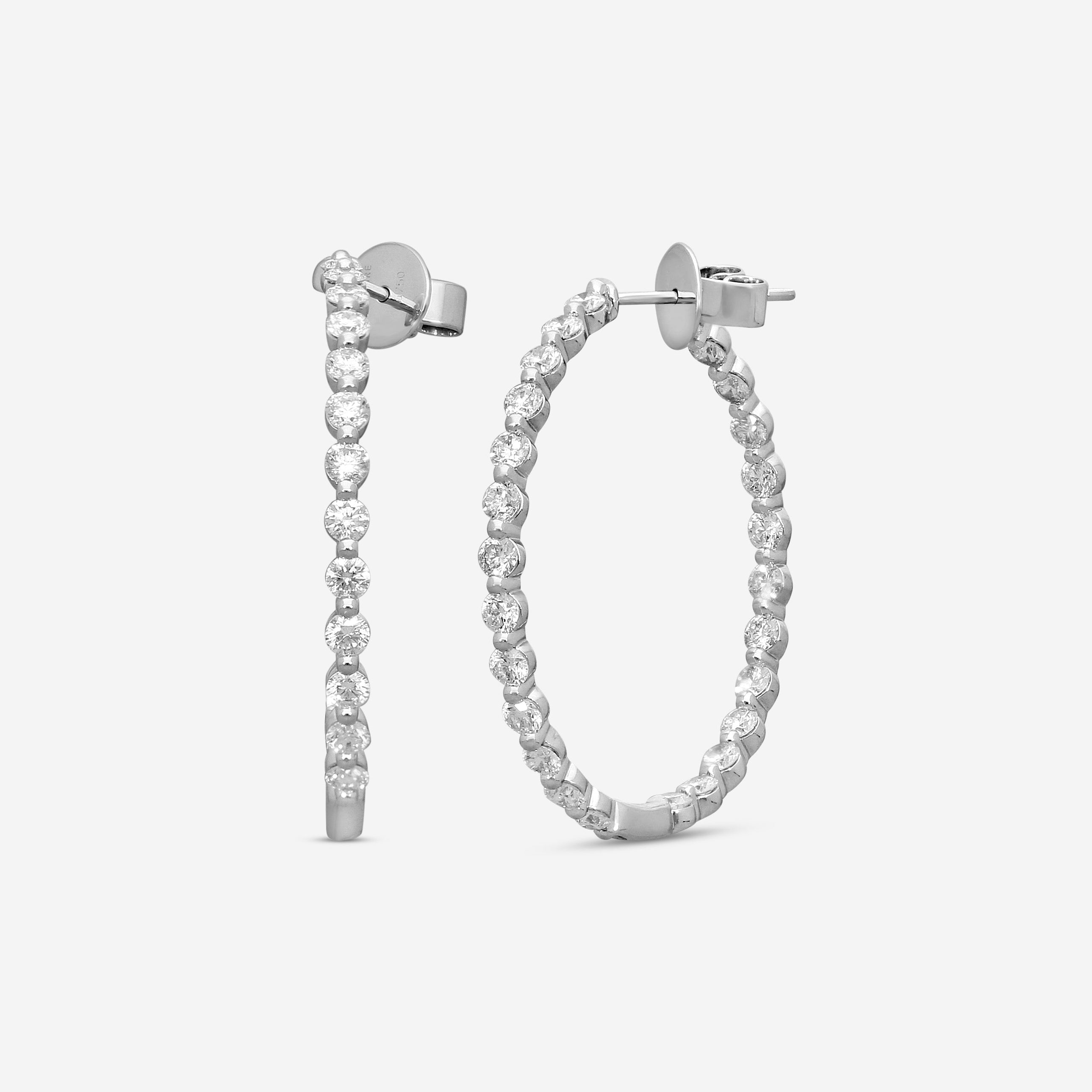 Mémoire Aura 18K White Gold Diamond Hoop Earrings CHHO460-18KW