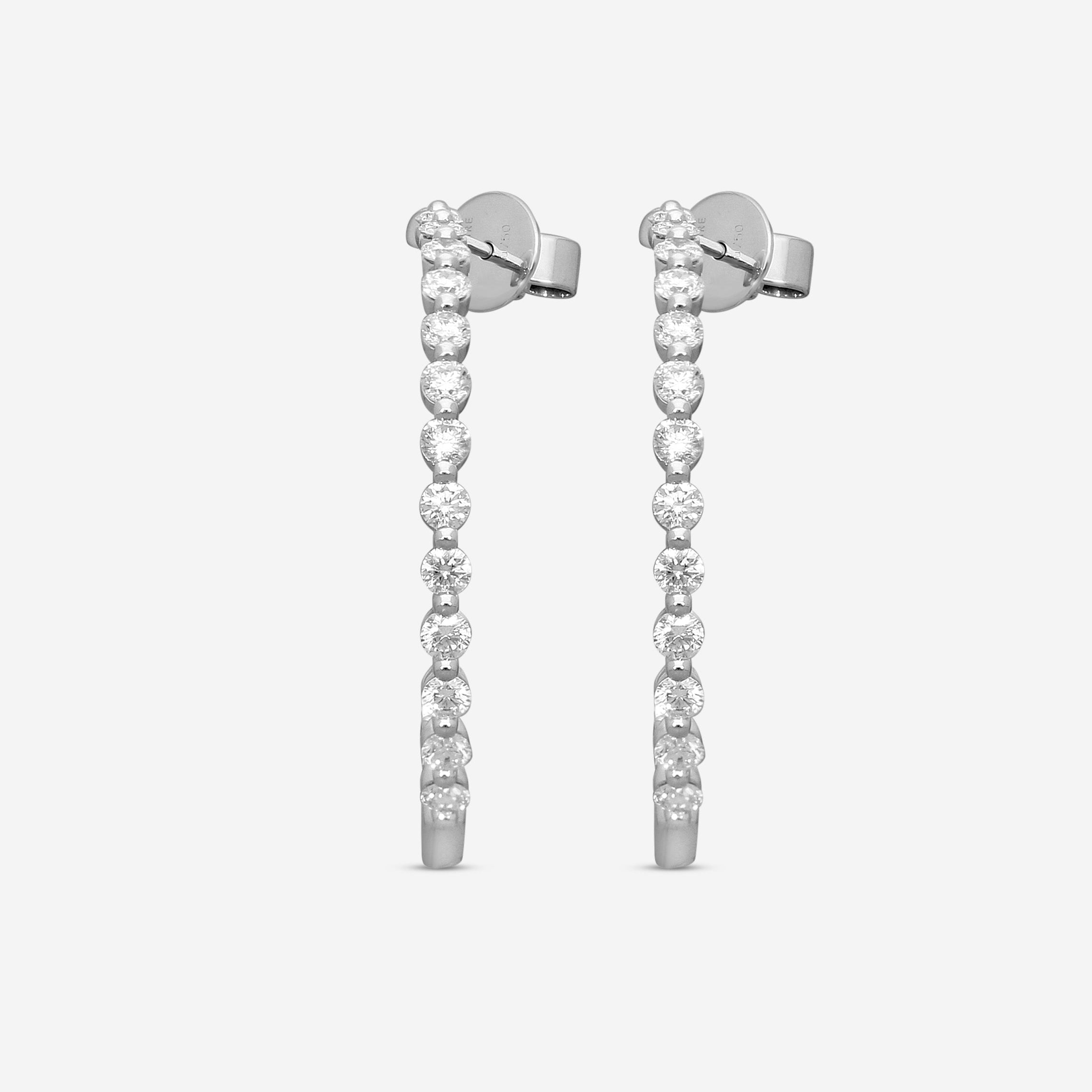 Mémoire Aura 18K White Gold Diamond Hoop Earrings CHHO460-18KW — view 2