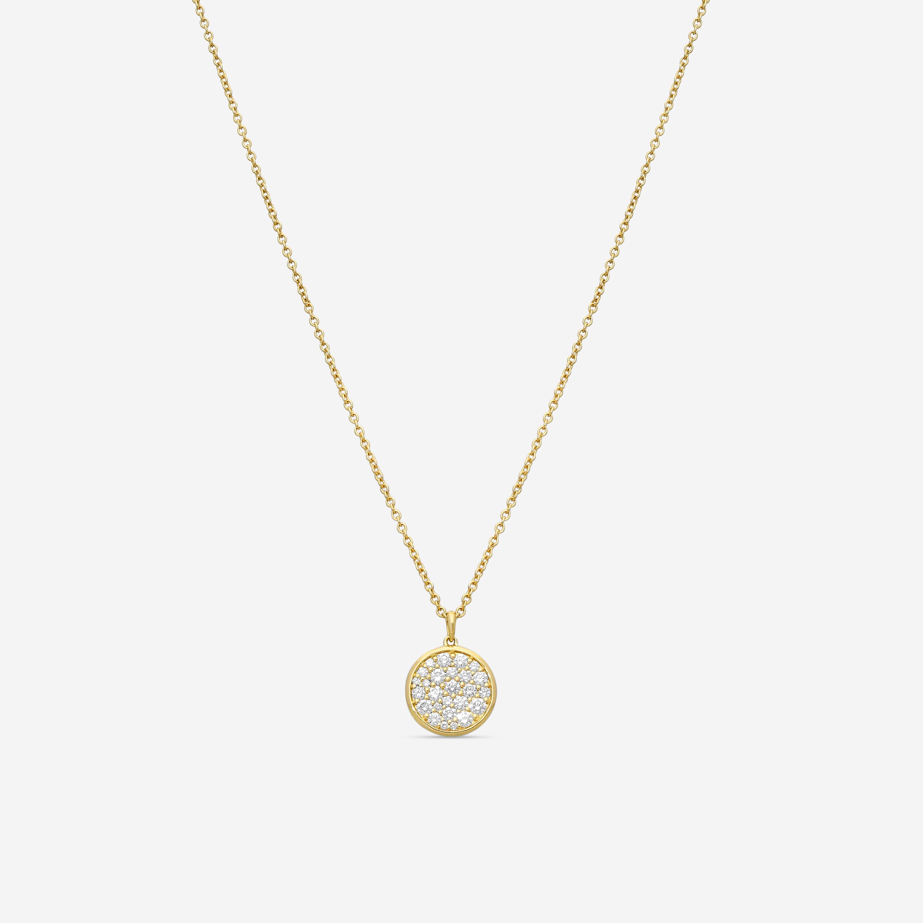 Mémoire Luna 18K Yellow Gold Diamond Pave Medallion Necklace CCPV110-YG