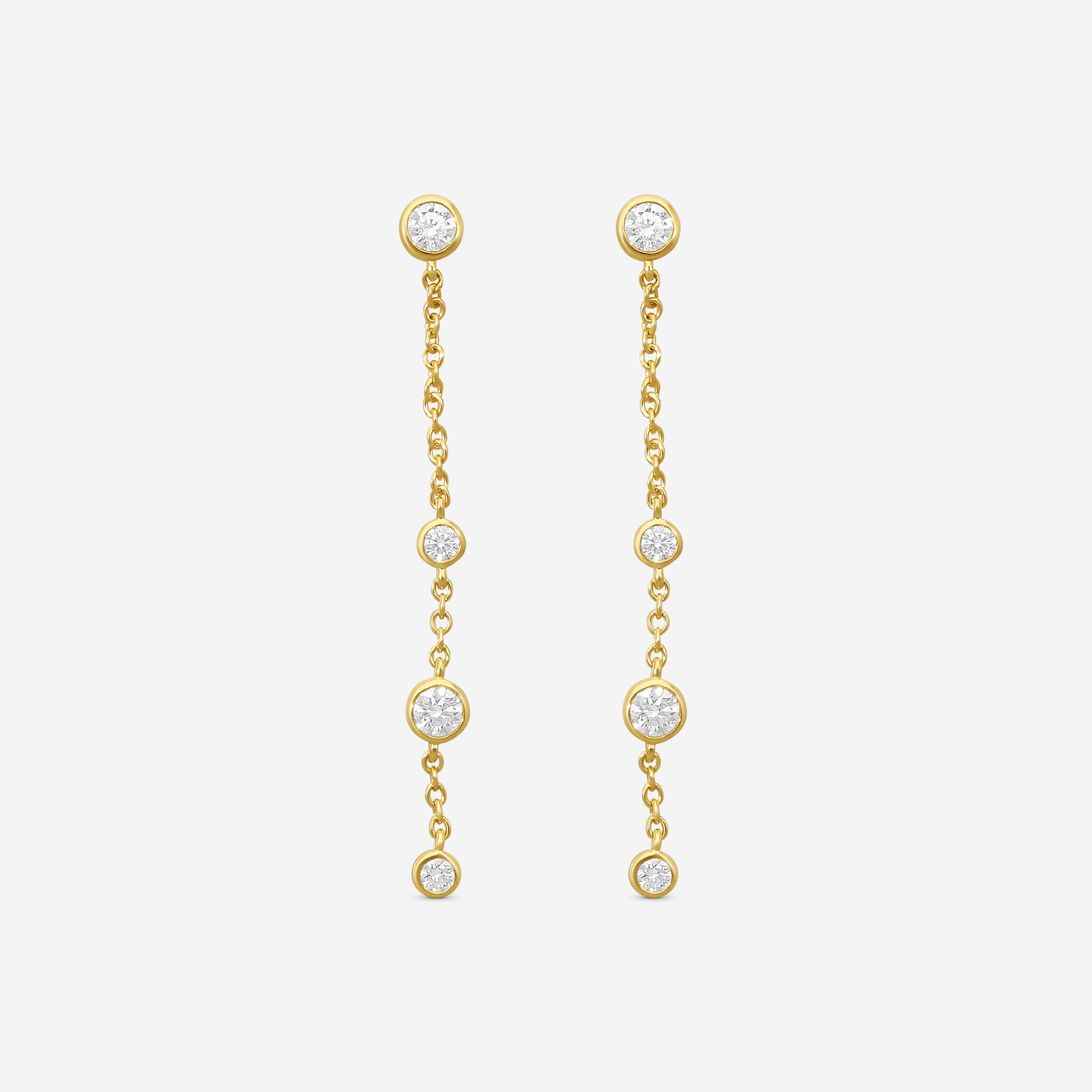 Mémoire Cascade 18K Yellow Gold Diamond Drop Earrings FEZY104-YG