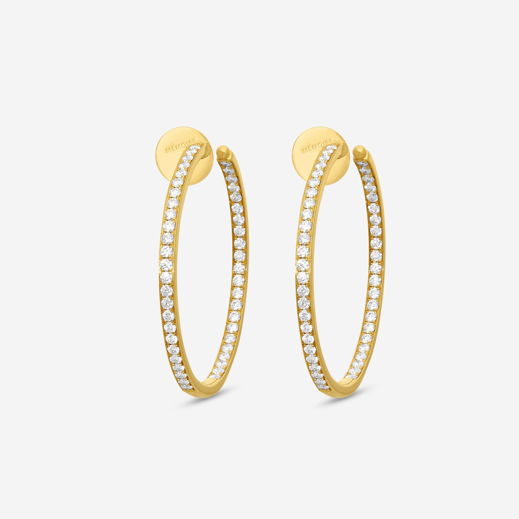 Mémoire Classics 18K Yellow Gold Diamond Hoop Earrings CHHO205