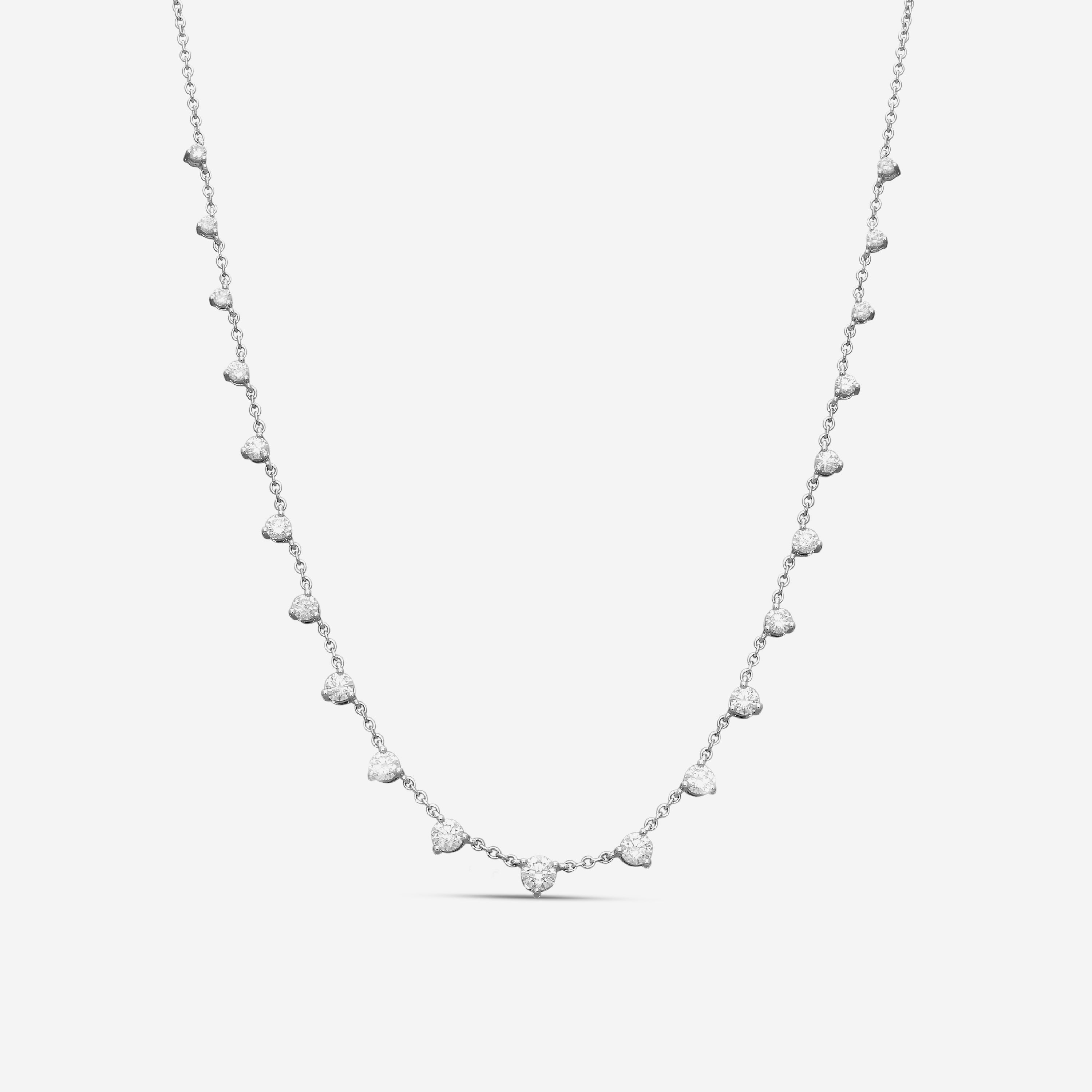 Mémoire Essentials 18K White Gold 21-Stone Diamond Necklace CNDD207-WG