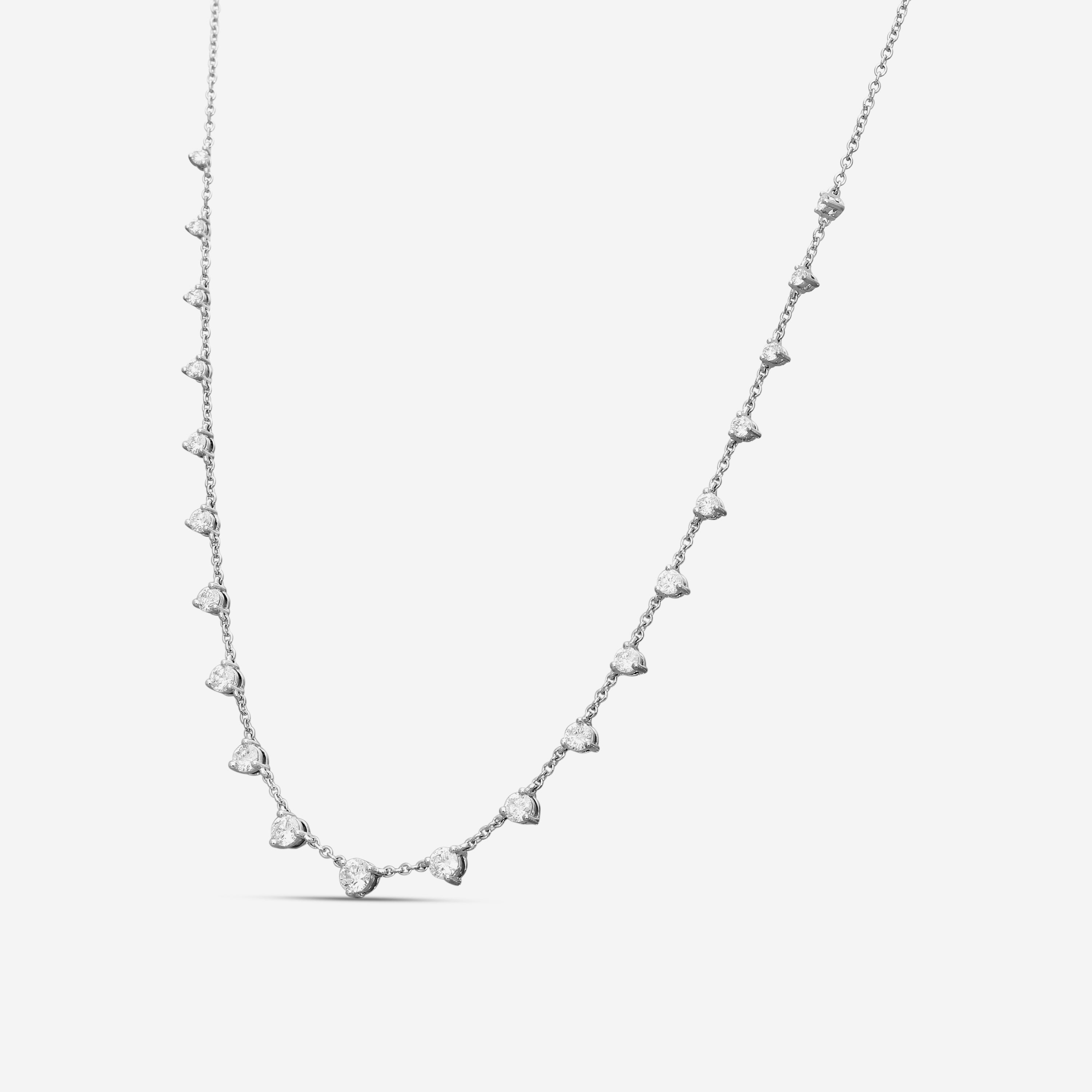 Mémoire Essentials 18K White Gold 21-Stone Diamond Necklace CNDD207-WG — view 2