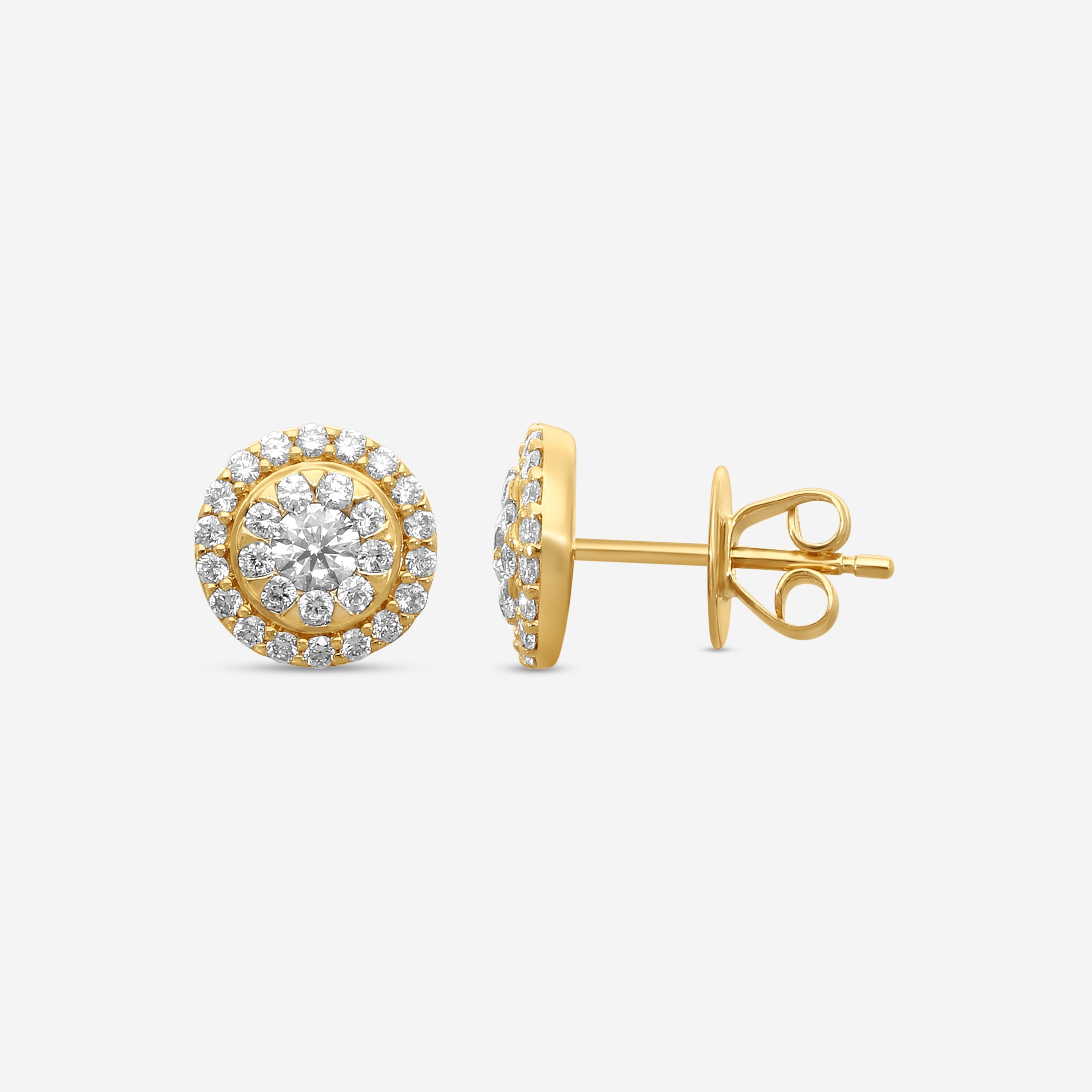 Mémoire Forever Bouquets 18K Yellow Gold Diamond Stud Earrings 151870 — view 3