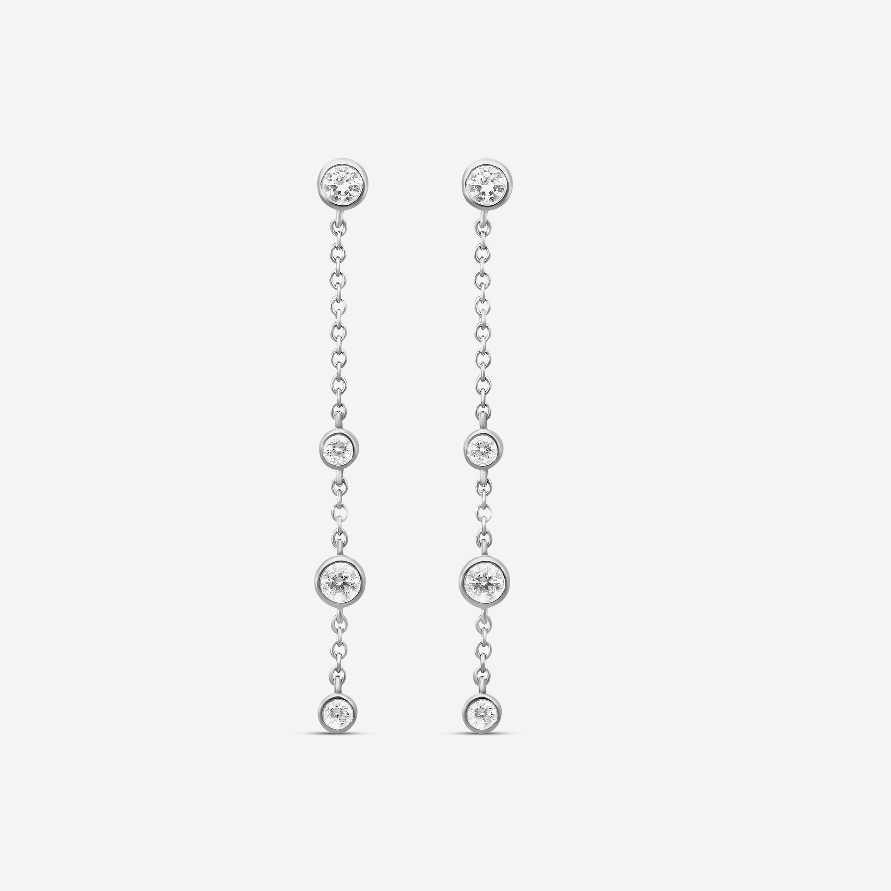 Mémoire Cascade 18K White Gold Diamond Drop Earrings FEZY104-WG