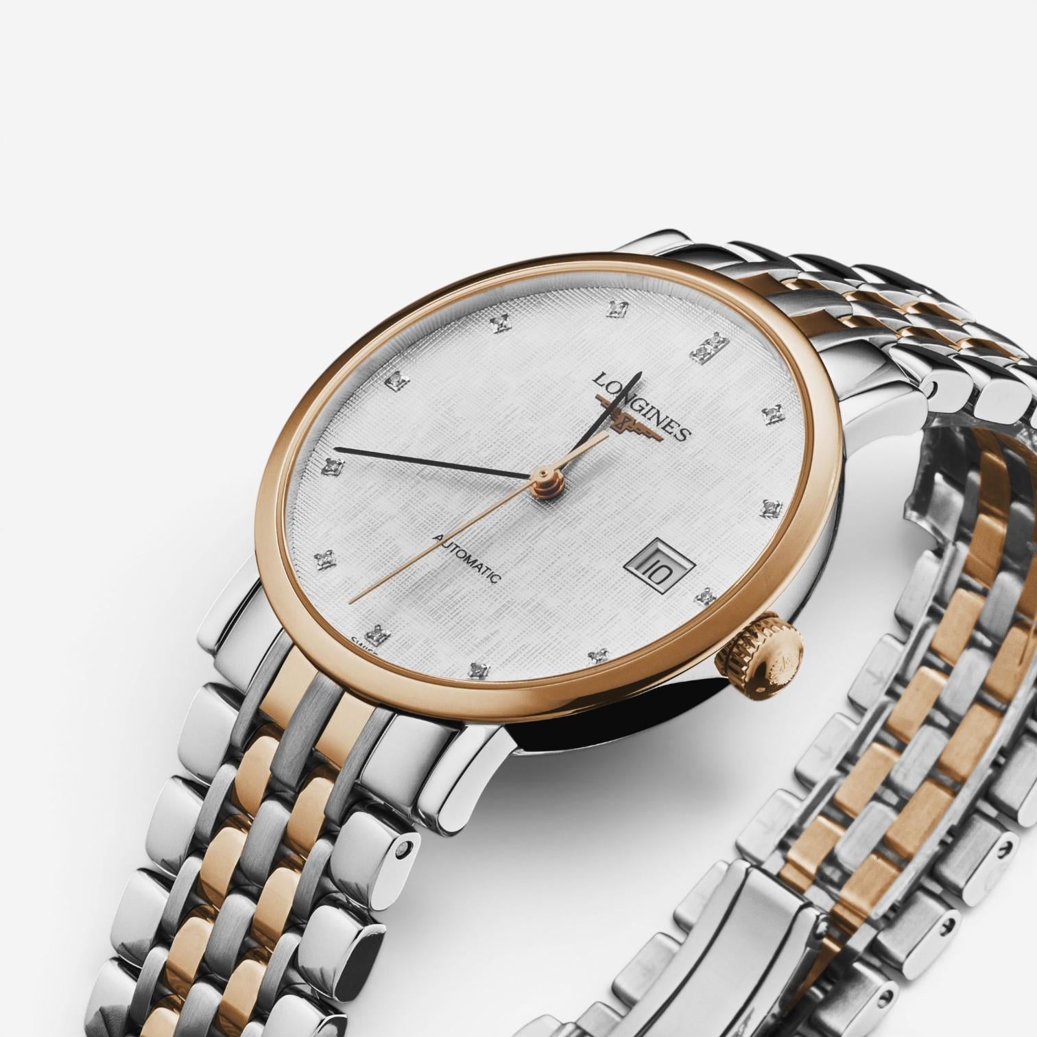 Longines Elegant Stainless Steel & 18K Rose Gold Automatic Ladies Watch L4.809.5 — view 3
