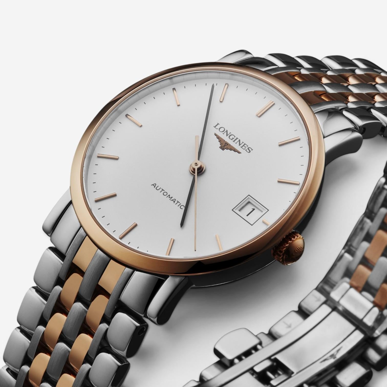 Longines Elegant Stainless Steel & 18K Rose Gold Automatic Ladies Watch L4.809.5 — view 2