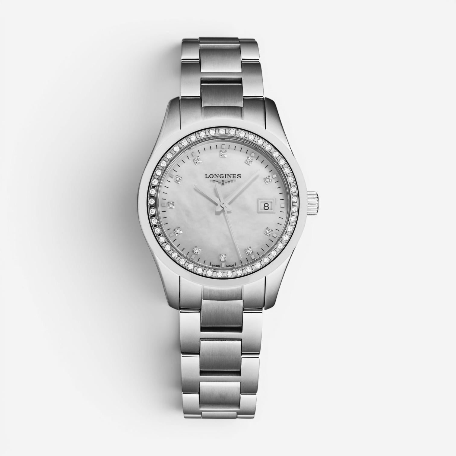Longines Conquest Stainless Steel Diamond Quartz Ladies Watch L2.387.0.87.6