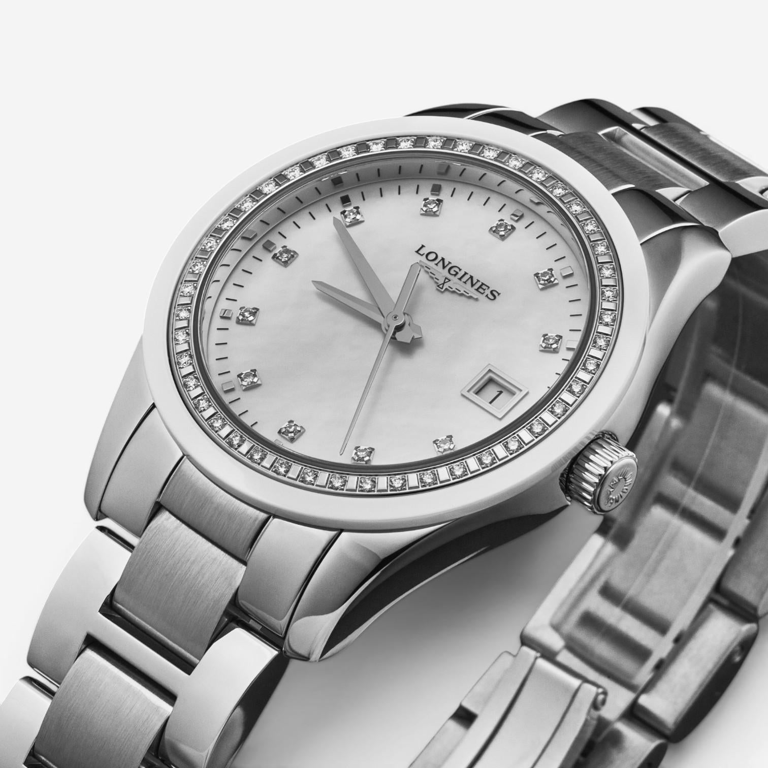 Longines Conquest Stainless Steel Diamond Quartz Ladies Watch L2.387.0.87.6 — view 2