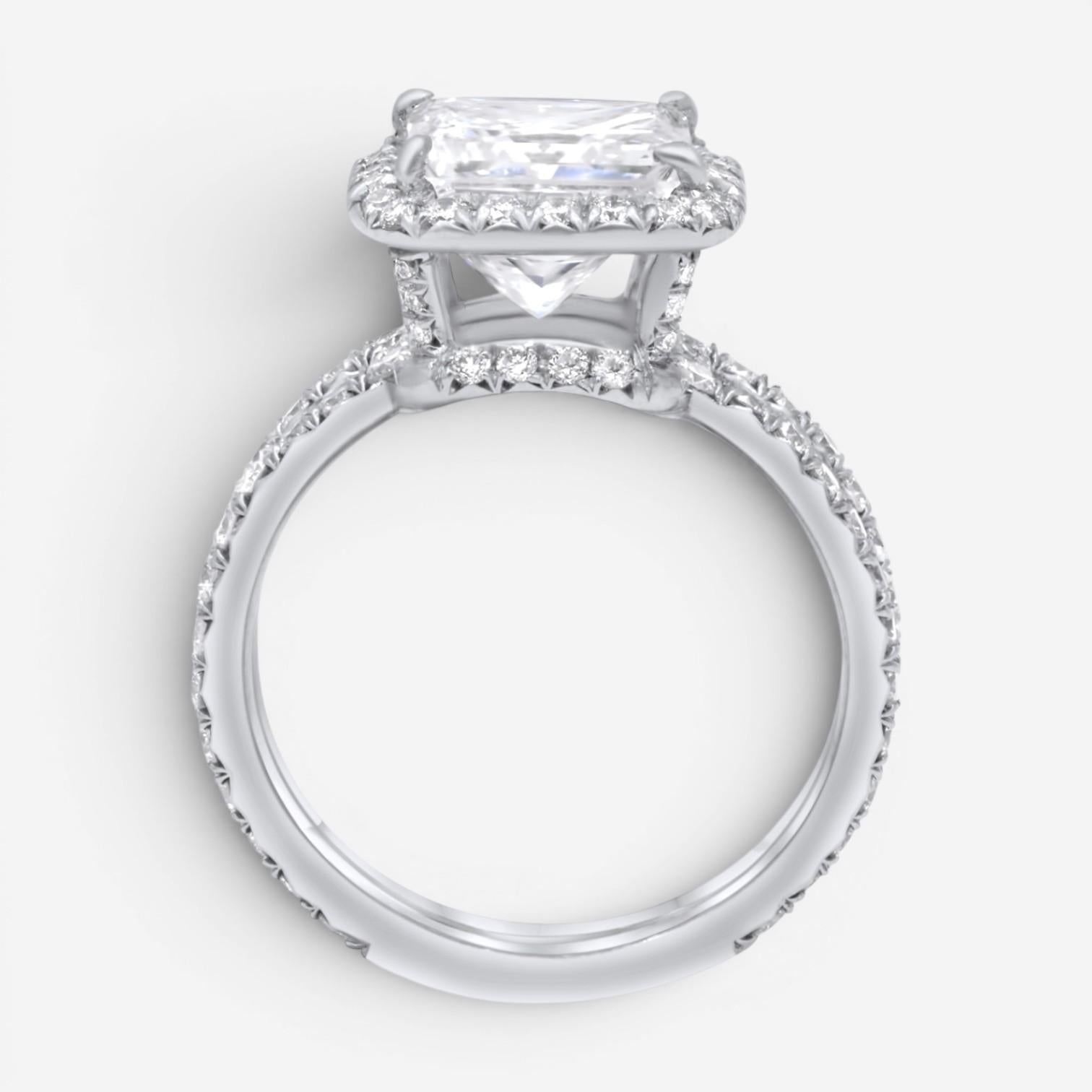 Diana M. Jewels Halo Platinum Diamond Engagement Ring Sz. 5.5 PC416 — view 3