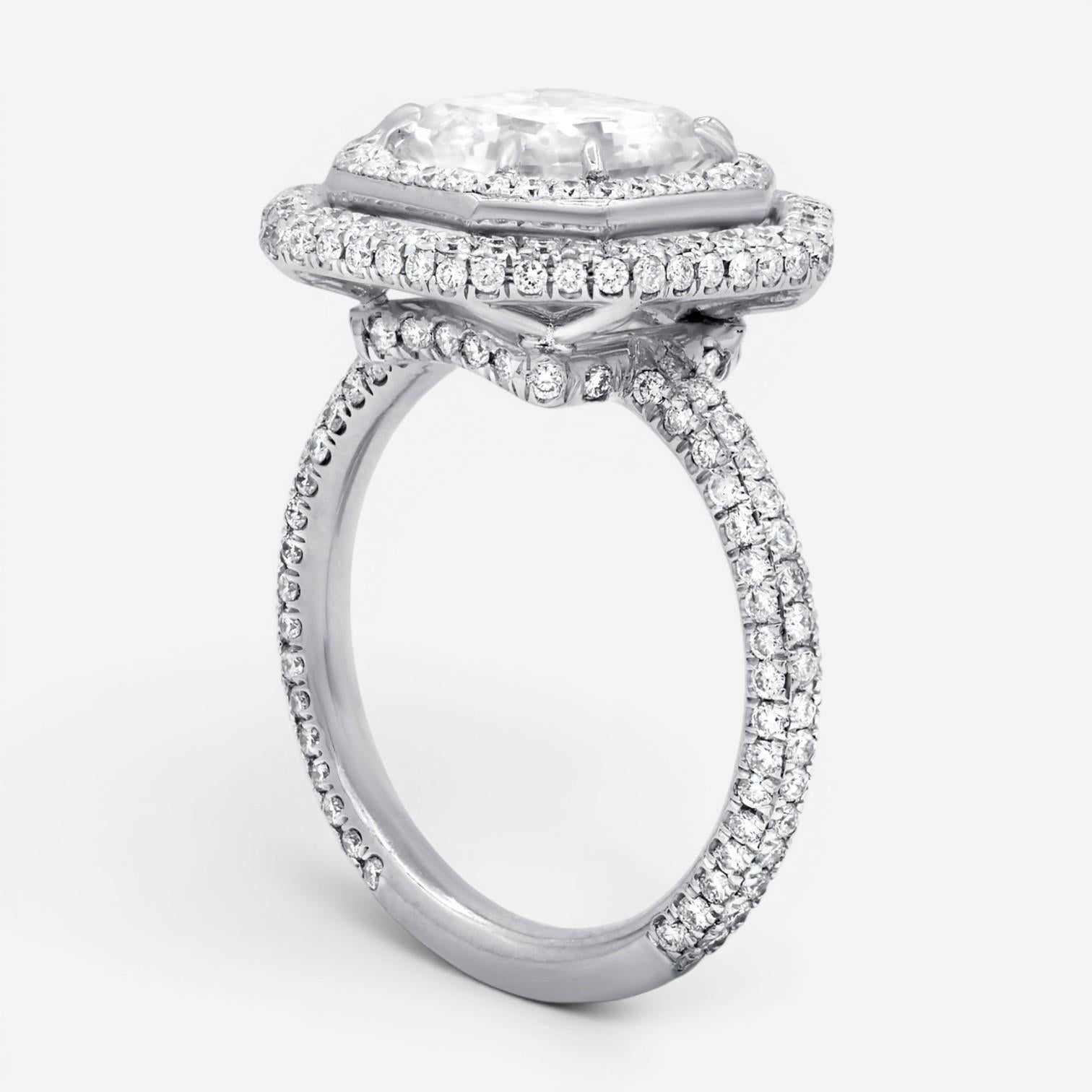 Diana M. Jewels Double Halo Platinum Diamond Engagement Ring Sz. 6 EM344 — view 3