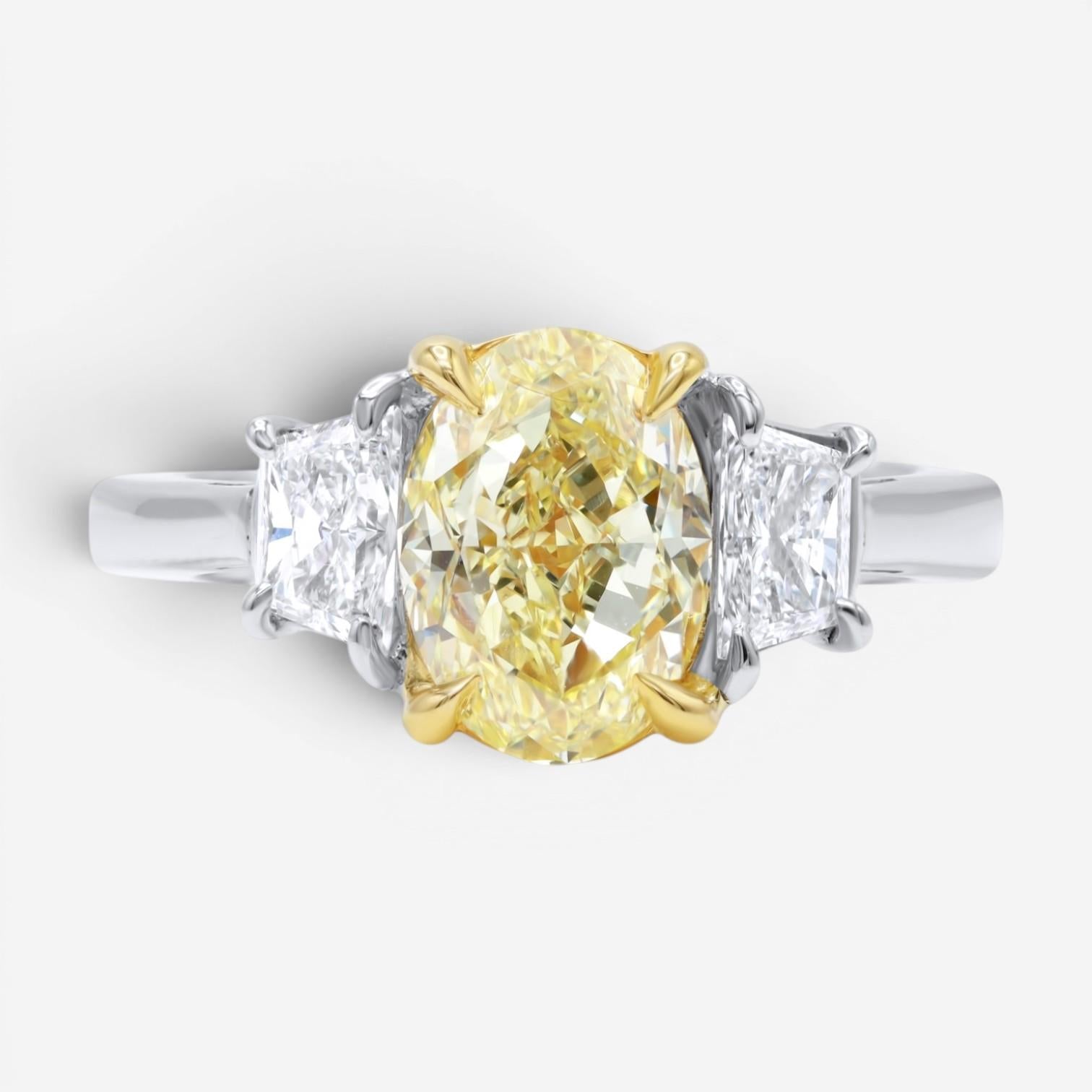 Diana M. Jewels Platinum & 18K Yellow Gold Diamond Engagement Ring Sz. 6 OV165