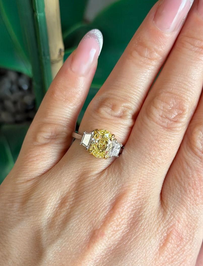 Diana M. Jewels Platinum & 18K Yellow Gold Diamond Engagement Ring Sz. 6 OV165 — view 2
