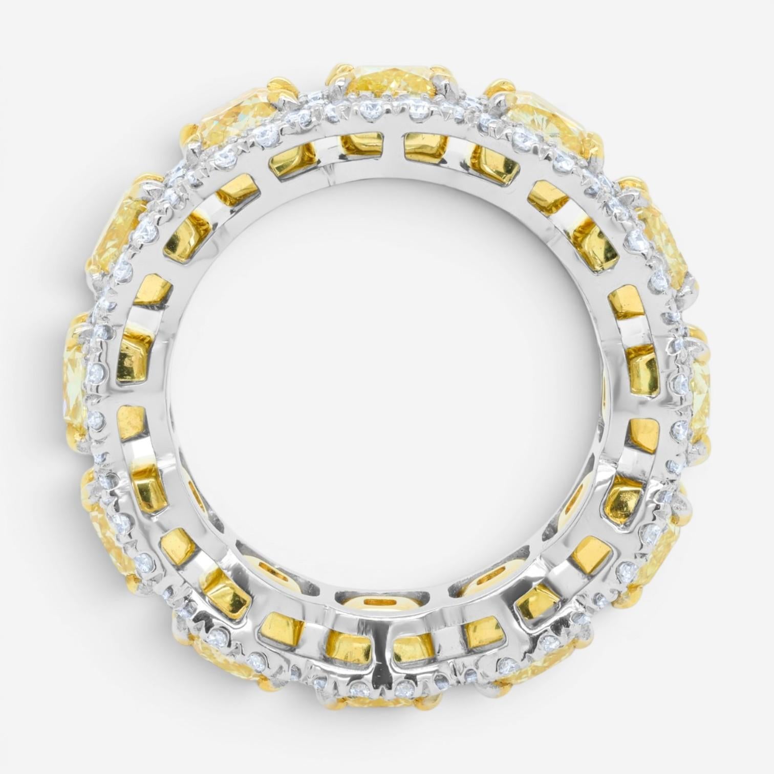 Diana M. Jewels Eternity 18K Yellow Gold & Platinum Diamond Band Sz. 6.5 WB5029 — view 3