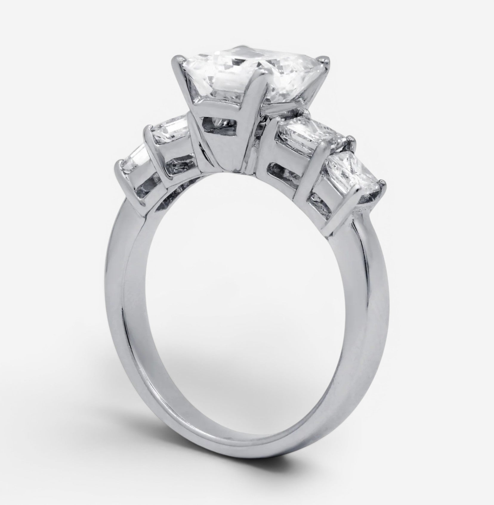Diana M. Jewels 18K White Gold Diamond Engagement Ring Sz. 6 RAD373 — view 2