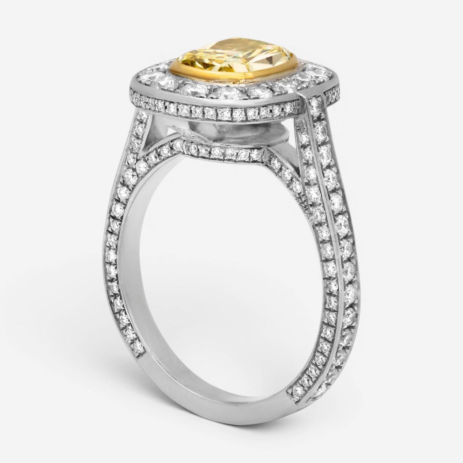 Diana M. Jewels Platinum & 18K Yellow Gold Diamond Engagement Ring Sz. 6 RAD131 — view 2