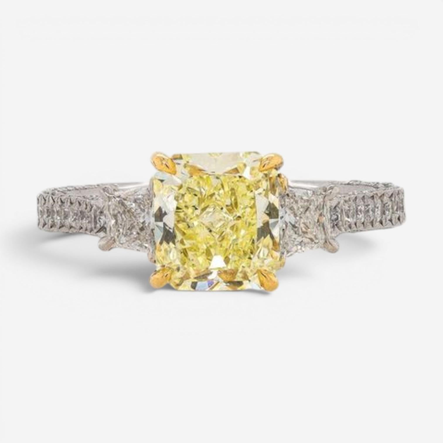Diana M. Jewels Platinum & 18K Yellow Gold Diamond Engagement Ring Sz. 6 RAD261