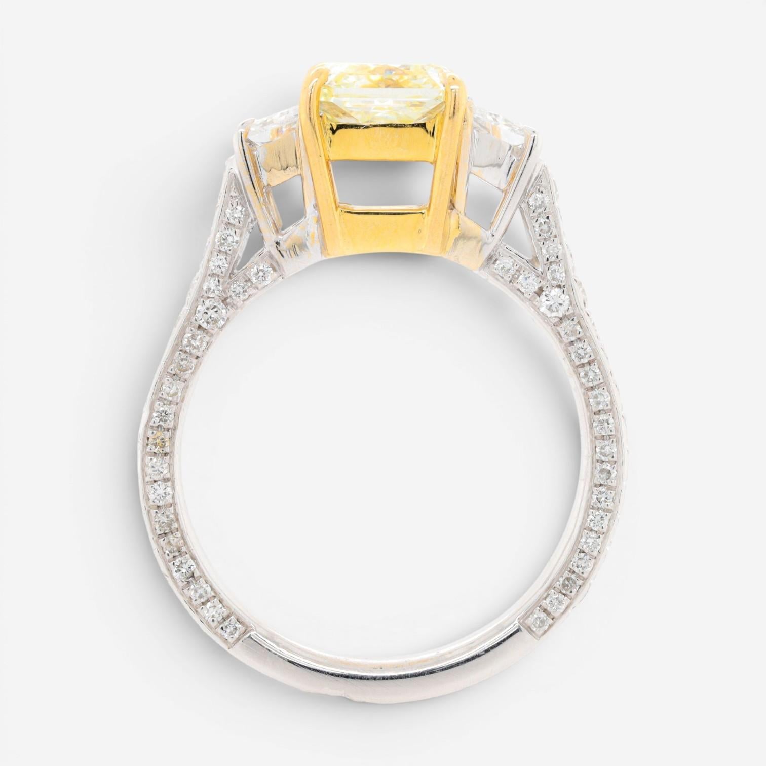 Diana M. Jewels Platinum & 18K Yellow Gold Diamond Engagement Ring Sz. 6 RAD261 — view 3