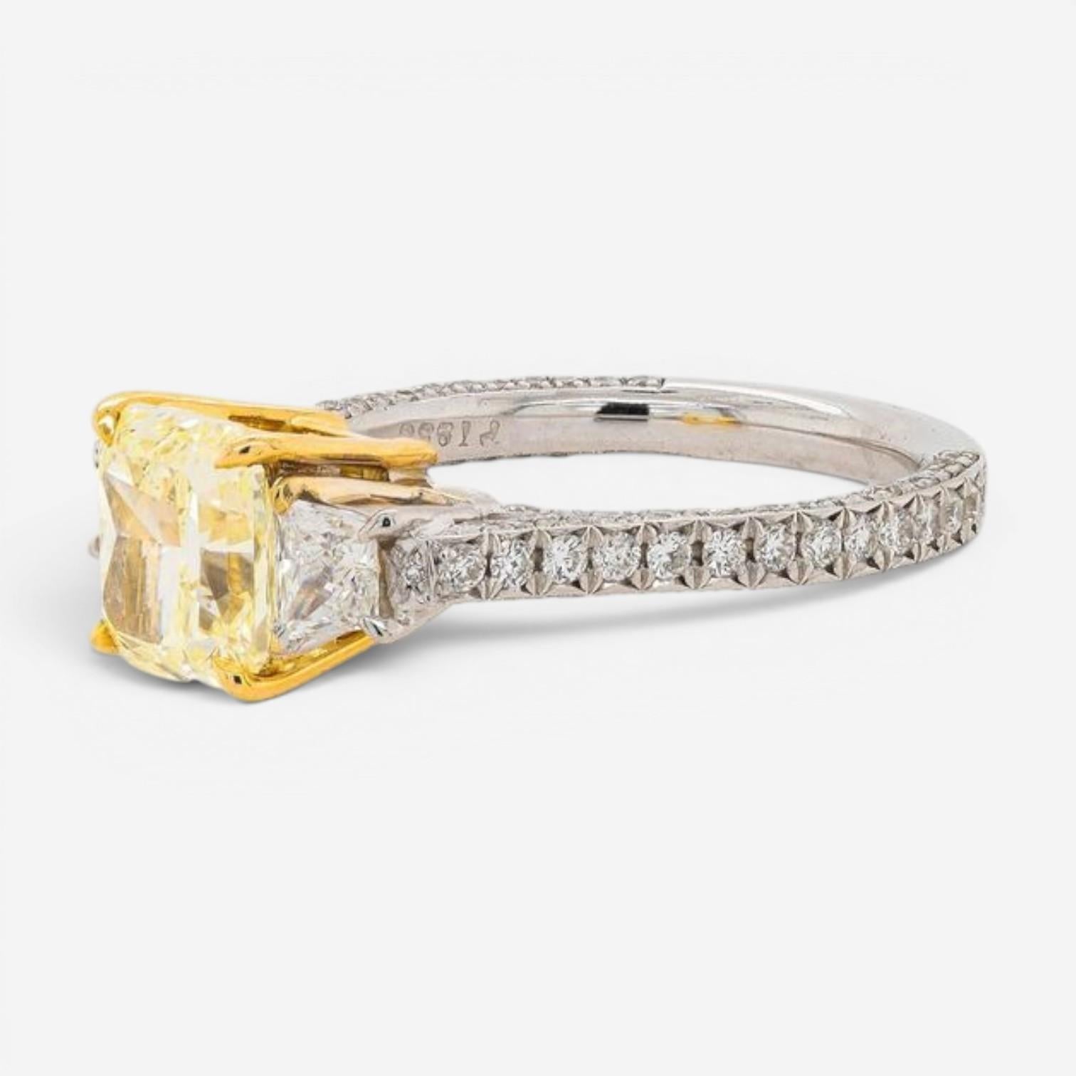 Diana M. Jewels Platinum & 18K Yellow Gold Diamond Engagement Ring Sz. 6 RAD261 — view 4