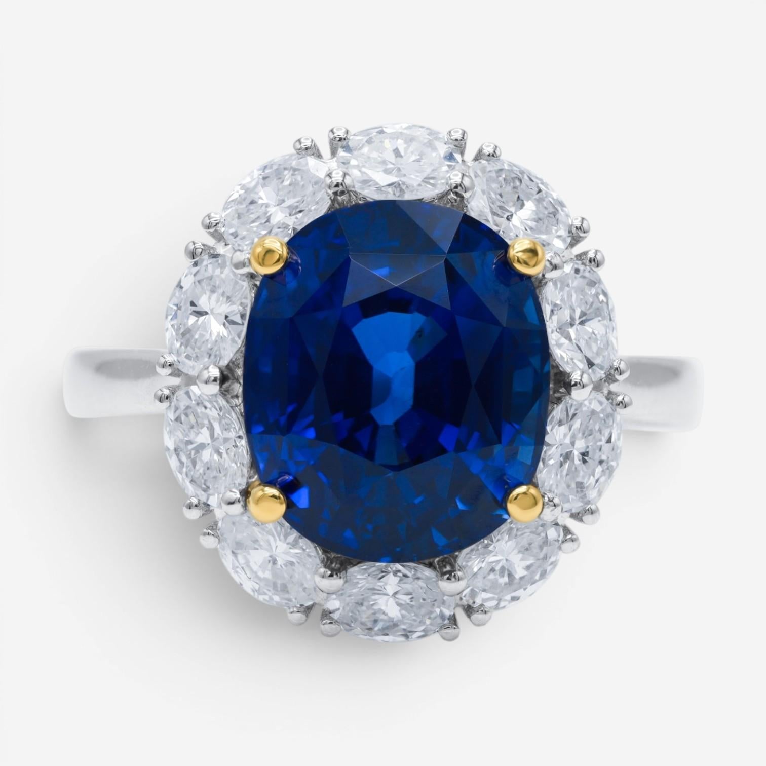 Diana M. Jewels Platinum Sapphire & Diamond Statement Ring SDR671