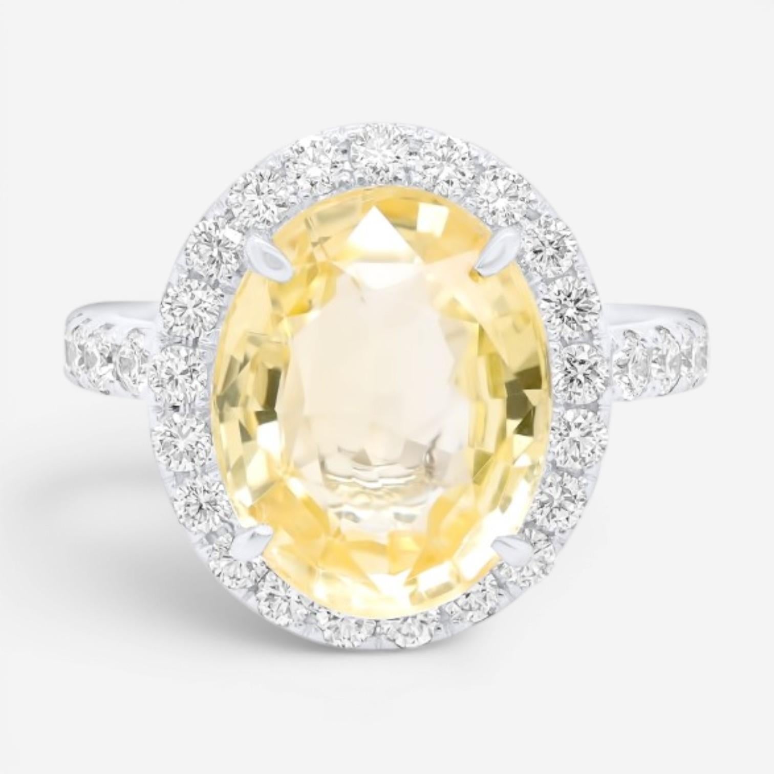 Diana M. Jewels 18K White Gold Sapphire & Diamond Statement Ring Sz. 6 SDR629