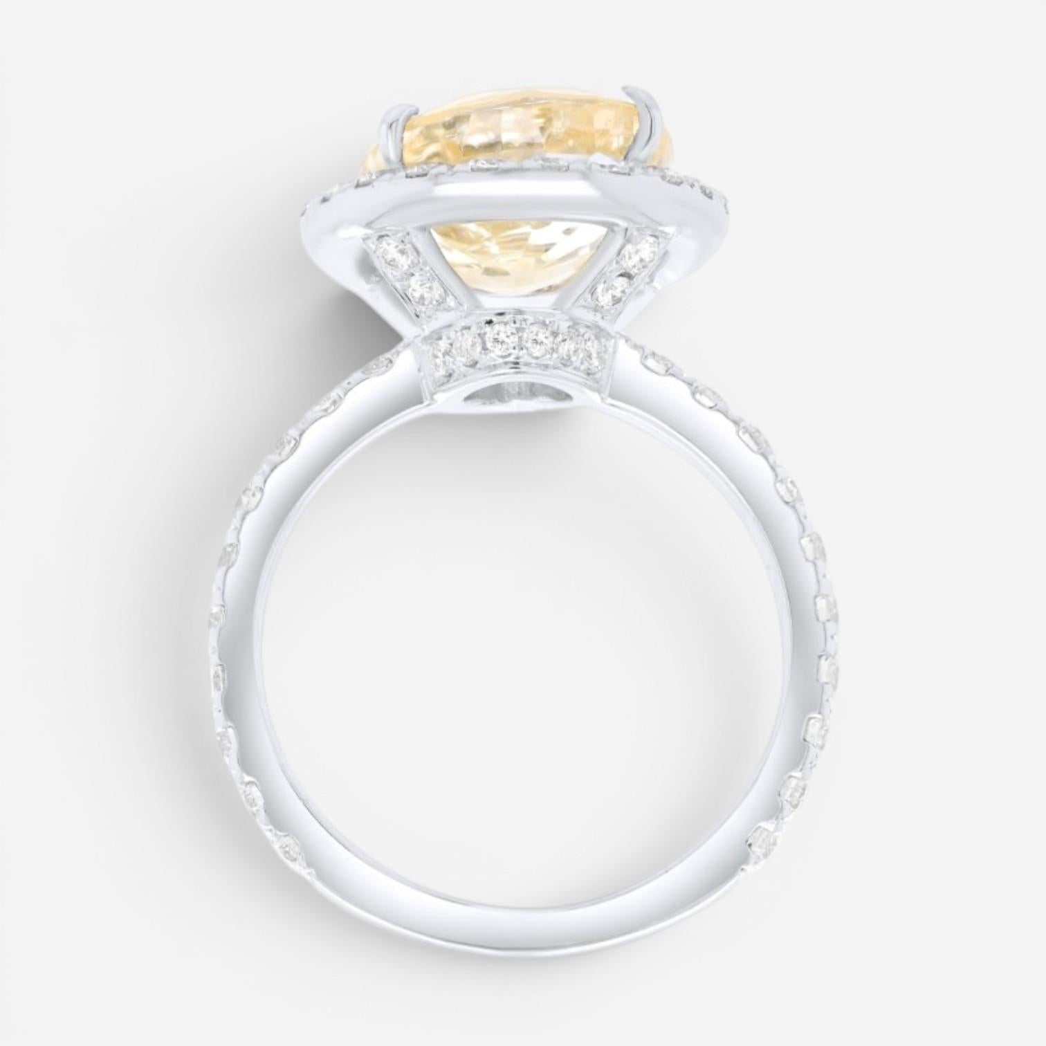 Diana M. Jewels 18K White Gold Sapphire & Diamond Statement Ring Sz. 6 SDR629 — view 4
