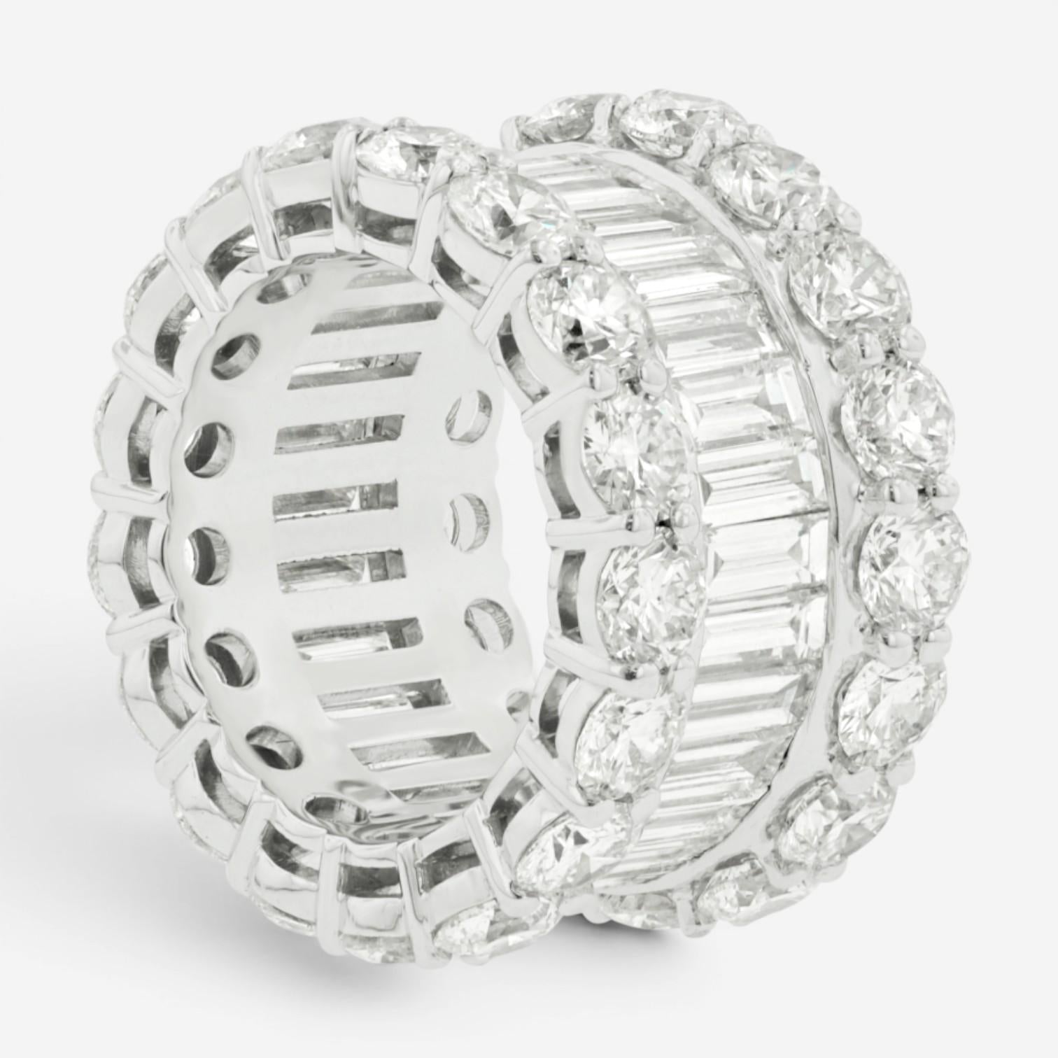 Diana M. Jewels 18K White Gold Diamond Three-Row Band Ring Sz. 6.5 WB4788 — view 3