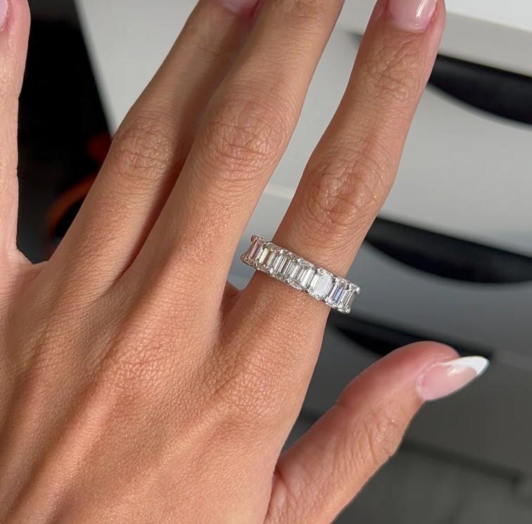 Diana M. Jewels Platinum Diamond Eternity Band Ring Sz. 5.75 WB5318 — view 2
