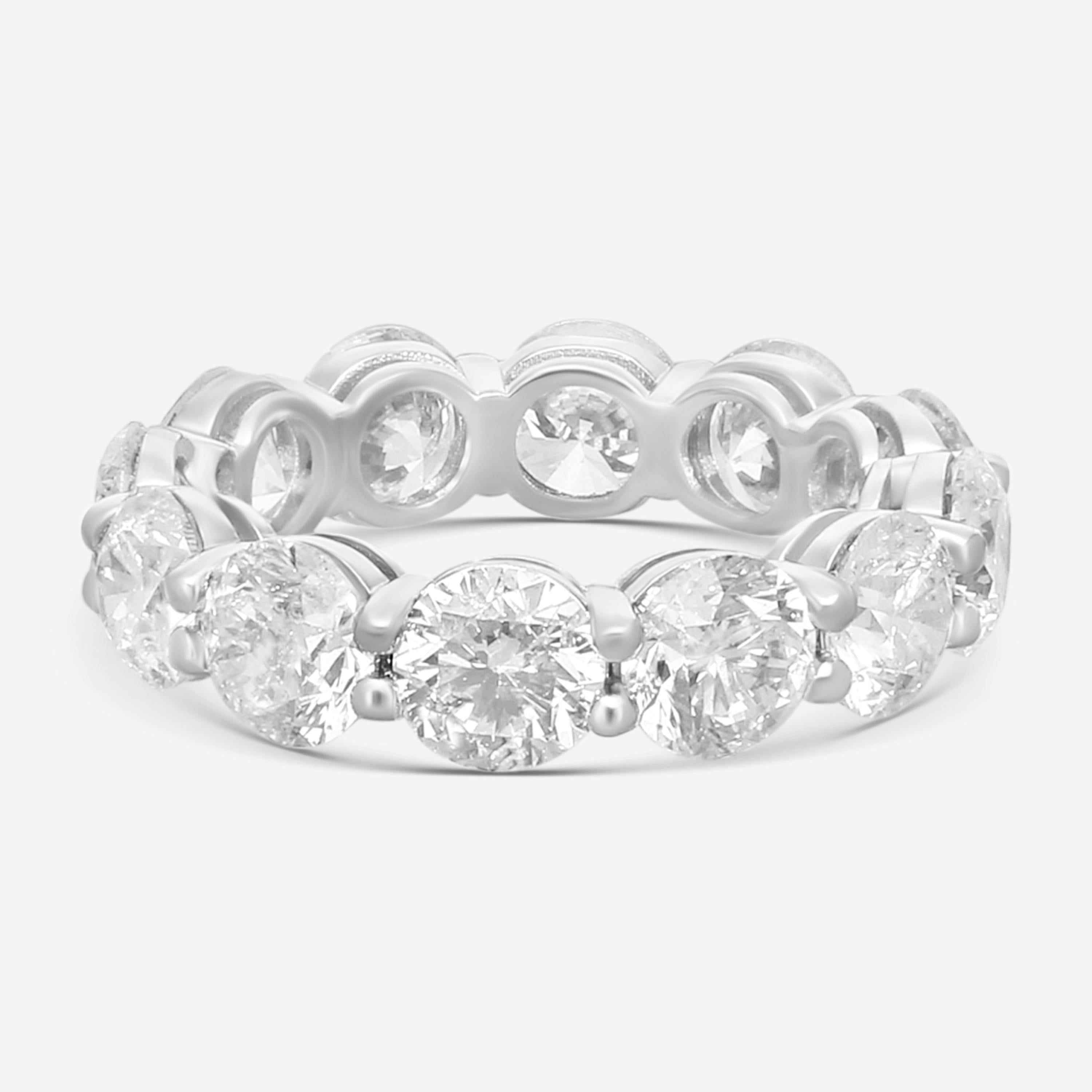 Diana M. Jewels 18K White Gold Diamond Eternity Band Ring Sz. 5.5 WB5415