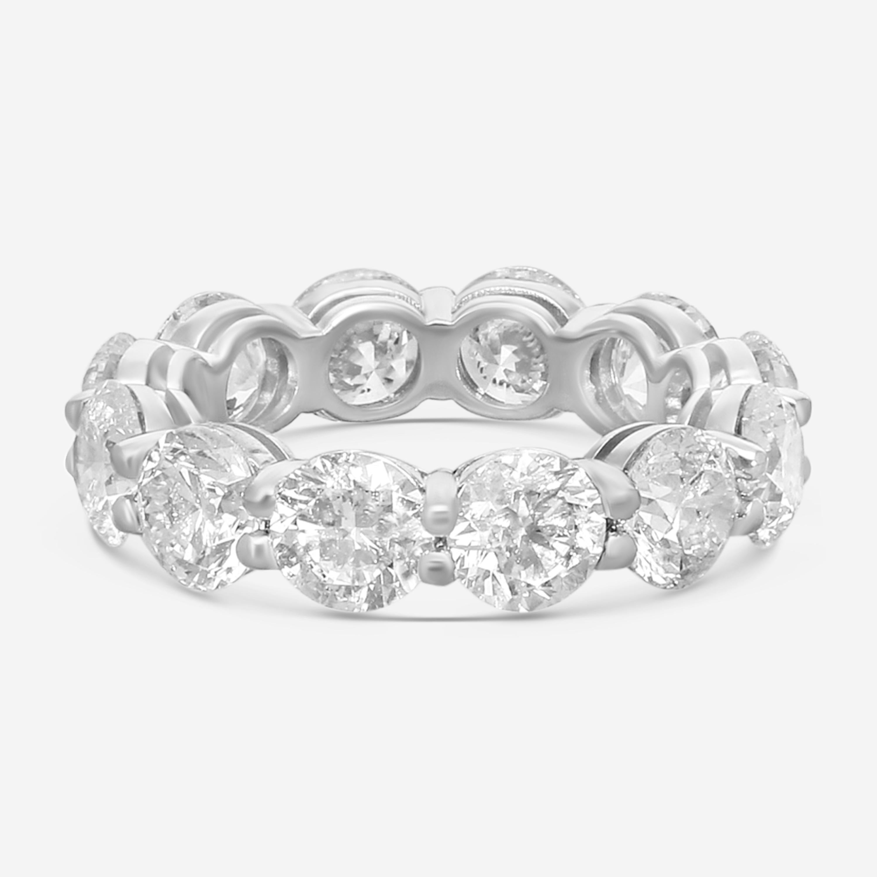 Diana M. Jewels 18K White Gold Diamond Eternity Band Ring Sz. 5.5 WB5415 — view 3