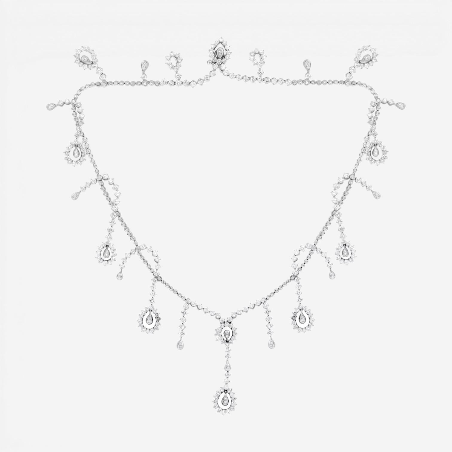 Diana M. Jewels 18K White Gold Diamond Charm Necklace DNK1362
