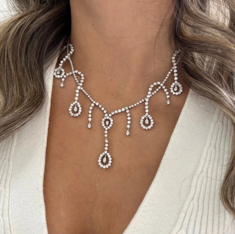 Diana M. Jewels 18K White Gold Diamond Charm Necklace DNK1362 — view 2
