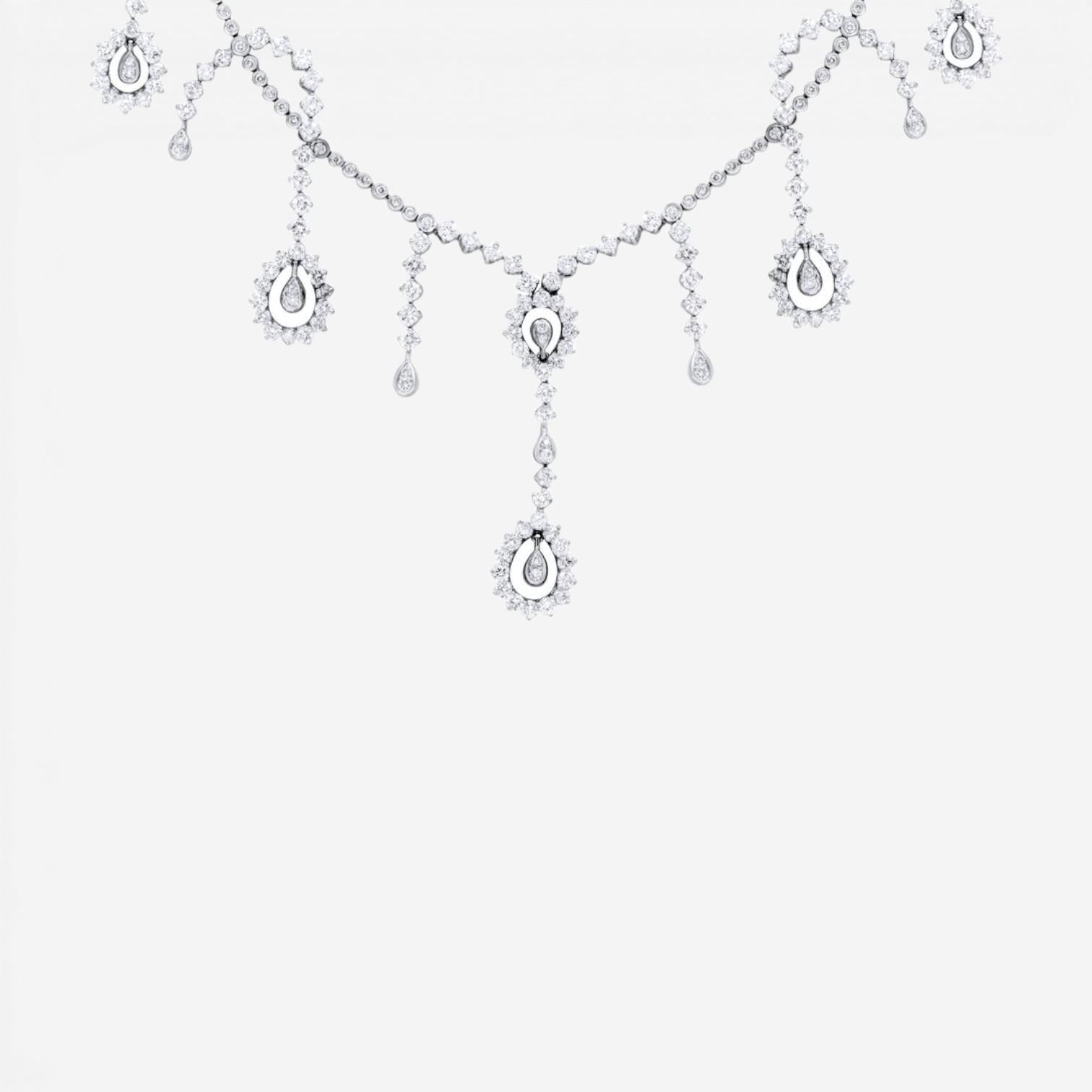 Diana M. Jewels 18K White Gold Diamond Charm Necklace DNK1362 — view 3