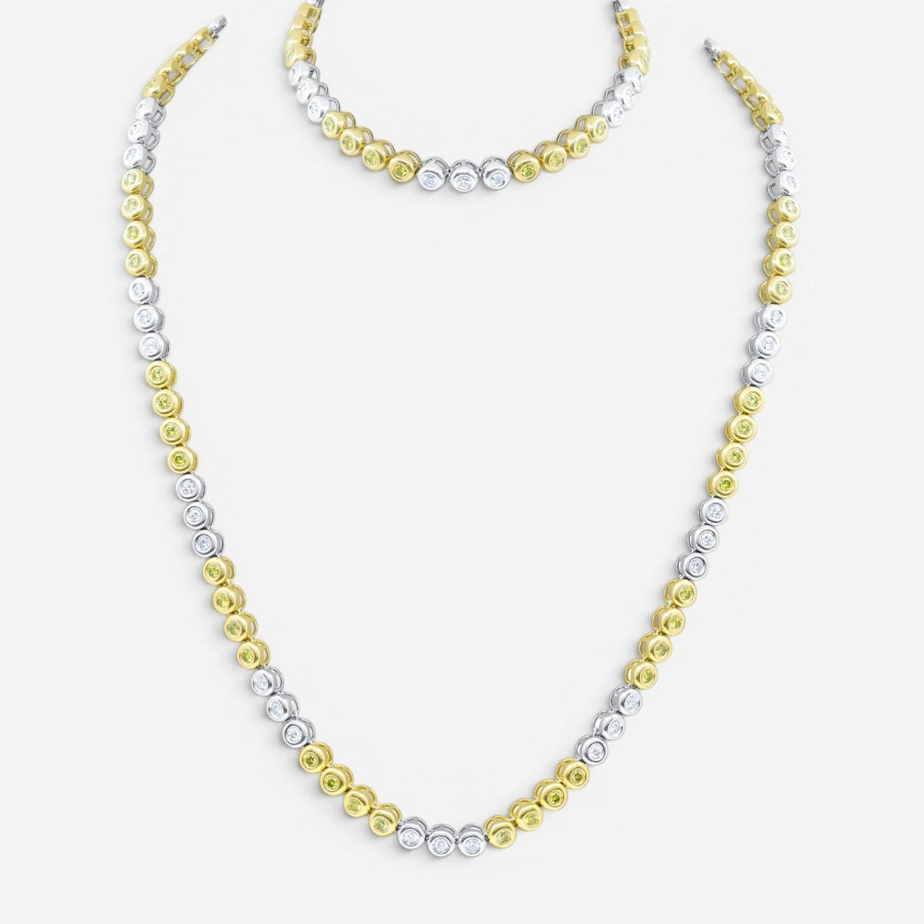 Diana M. Jewels 14K White & Yellow Gold Diamond Long Station Necklace DNK881