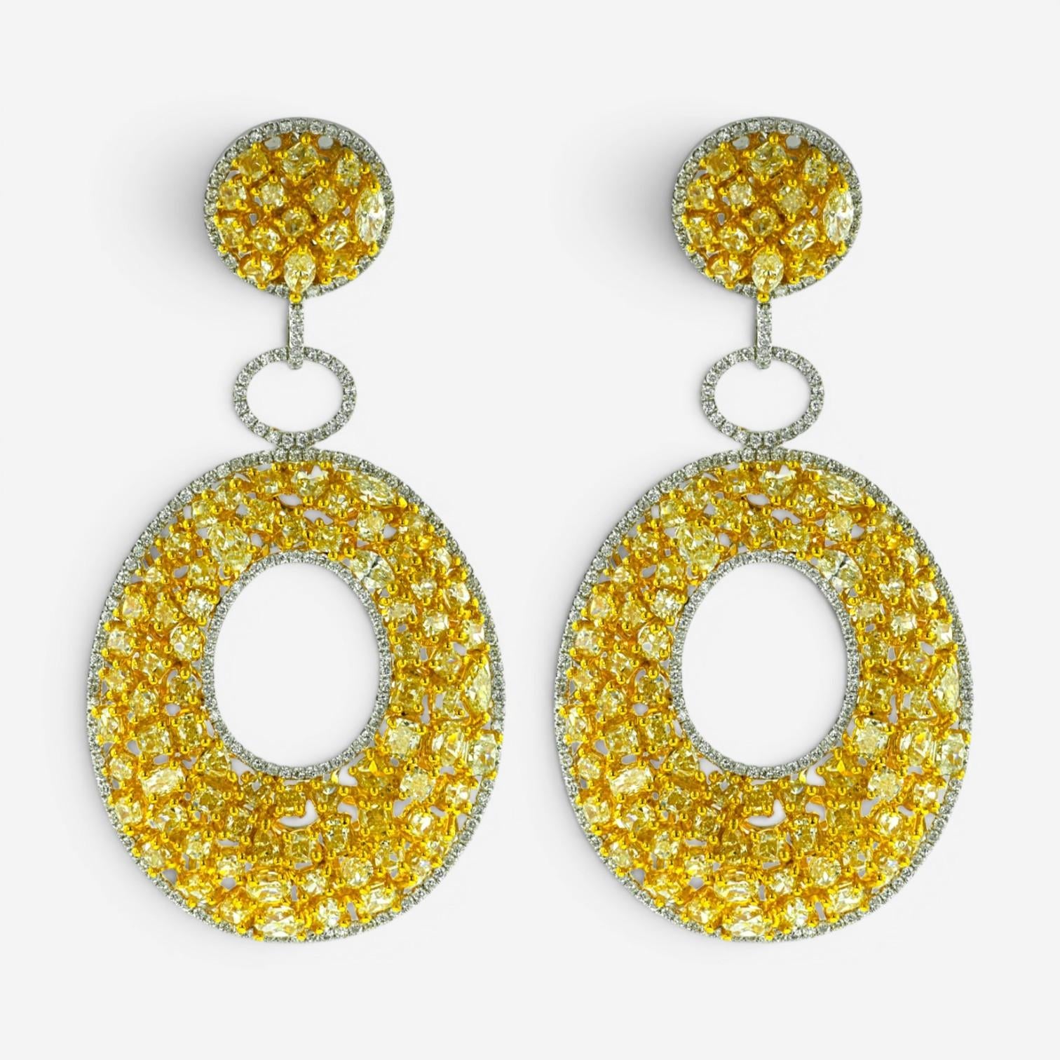 Diana M. Jewels 18K White & Yellow Gold Diamond Openwork Earrings E87968YD-1