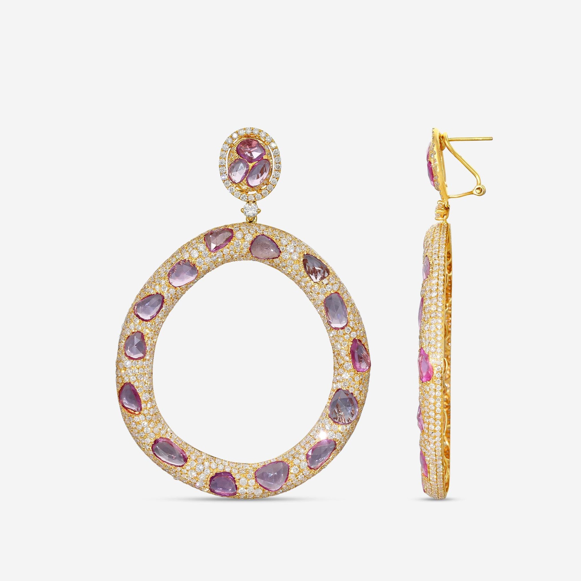 Diana M. Jewels 18K Rose Gold Sapphire & Diamond Drop Earrings R15156-133 — view 4