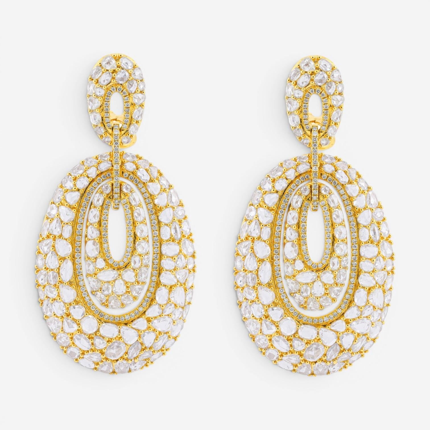 Diana M. Jewels 18K Rose Gold Diamond Chandelier Earrings DEA2415