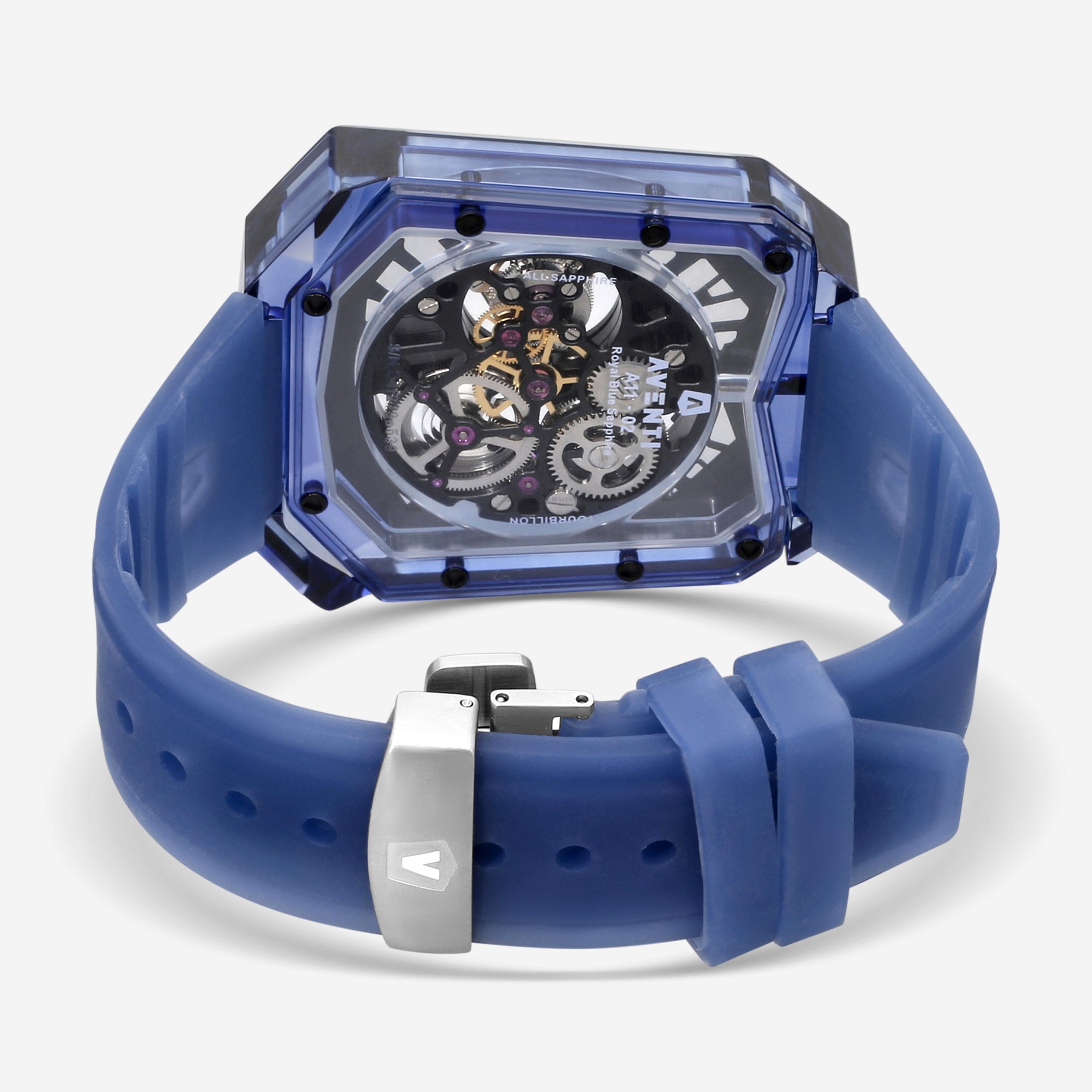 Aventi Royal Blue Sapphire Crystal Tourbillon Manual Wind Men's Watch A11-02 — view 3
