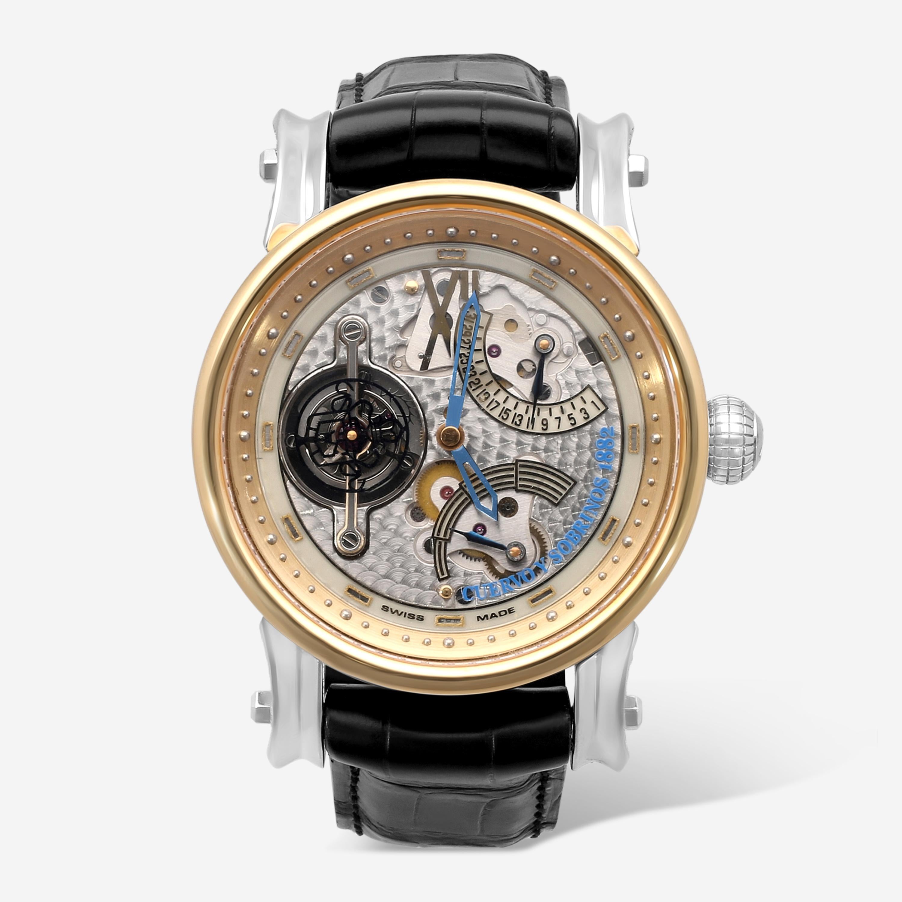 Cuervo y Sobrinos Torpedo Tourbillon 18K Rose Gold Manual Wind Men's Watch 3051.9Z-T