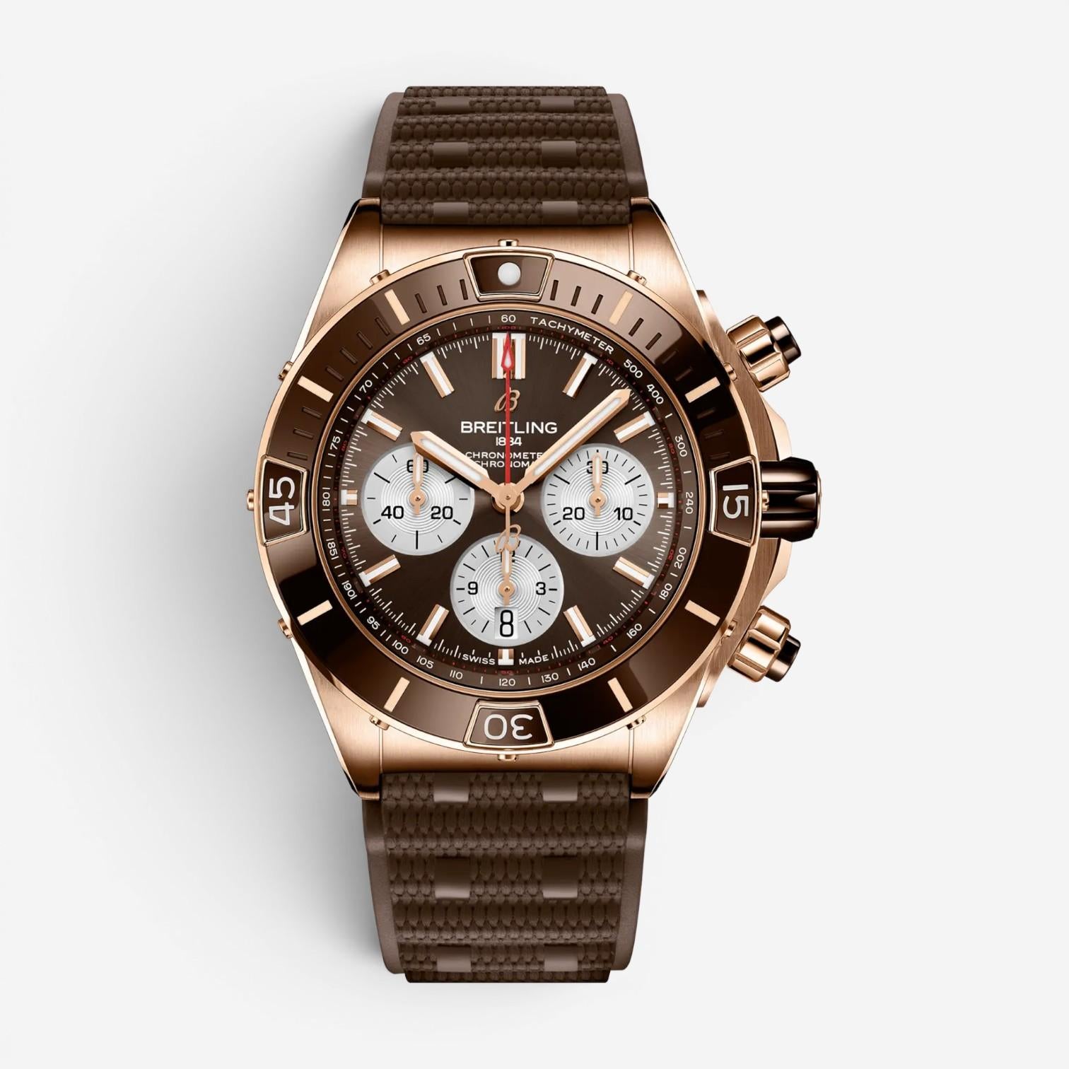Breitling Super Chronomat 18K Rose Gold Automatic Men's Watch RB0136E31Q1S1